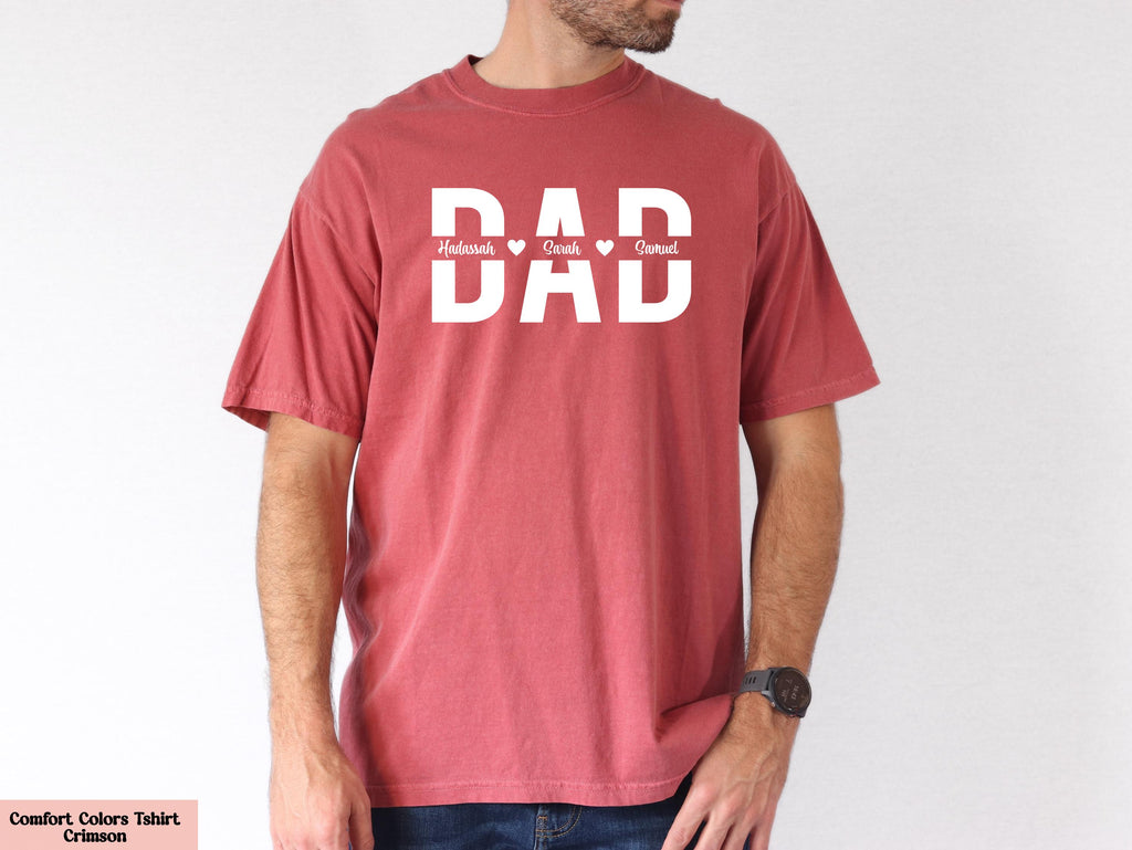 Custom Dad Shirt with Kids Names, Personalized Dad Shirt, Custom Kids Names Tee, New Dad Gift, Dad And Children Shirts, Birthday Gift Dad