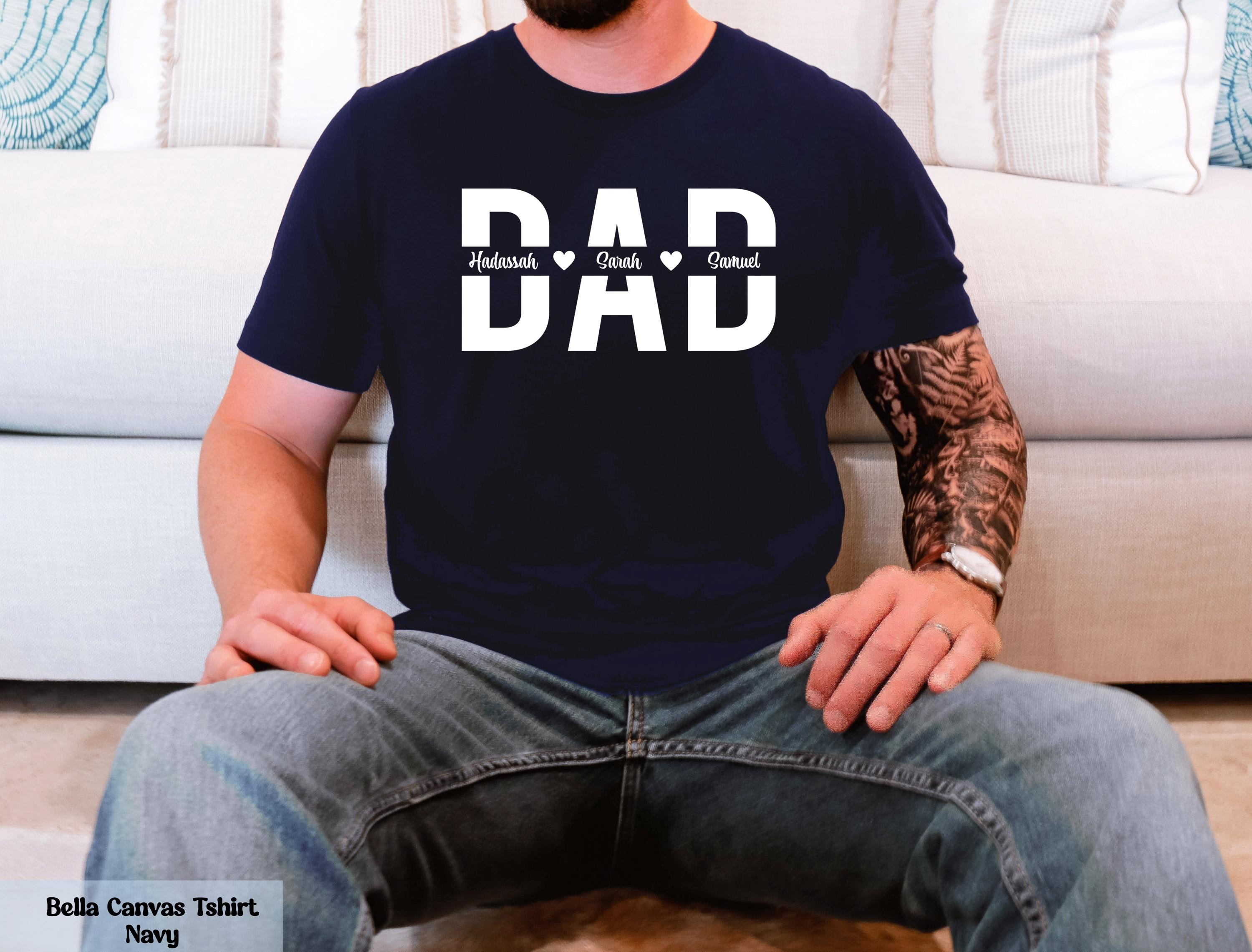 Custom Dad Shirt with Kids Names, Personalized Dad Shirt, Custom Kids Names Tee, New Dad Gift, Dad And Children Shirts, Birthday Gift Dad