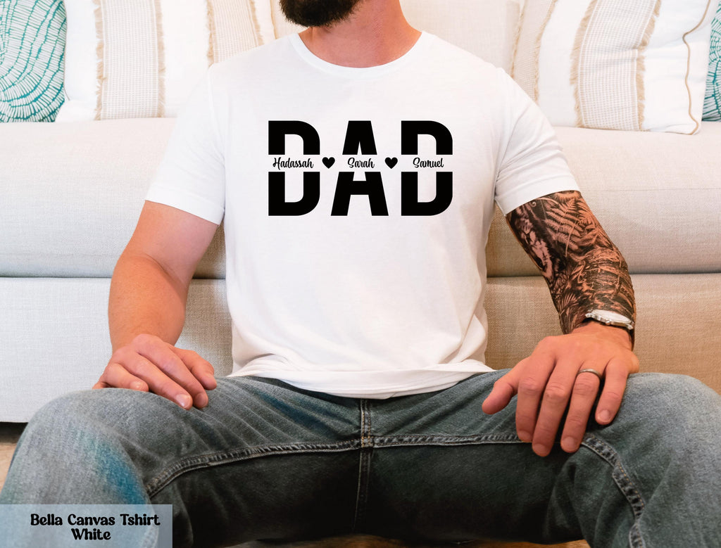 Custom Dad Shirt with Kids Names, Personalized Dad Shirt, Custom Kids Names Tee, New Dad Gift, Dad And Children Shirts, Birthday Gift Dad