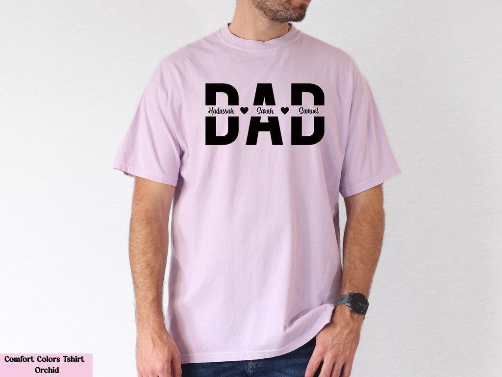 Custom Dad Shirt with Kids Names, Personalized Dad Shirt, Custom Kids Names Tee, New Dad Gift, Dad And Children Shirts, Birthday Gift Dad