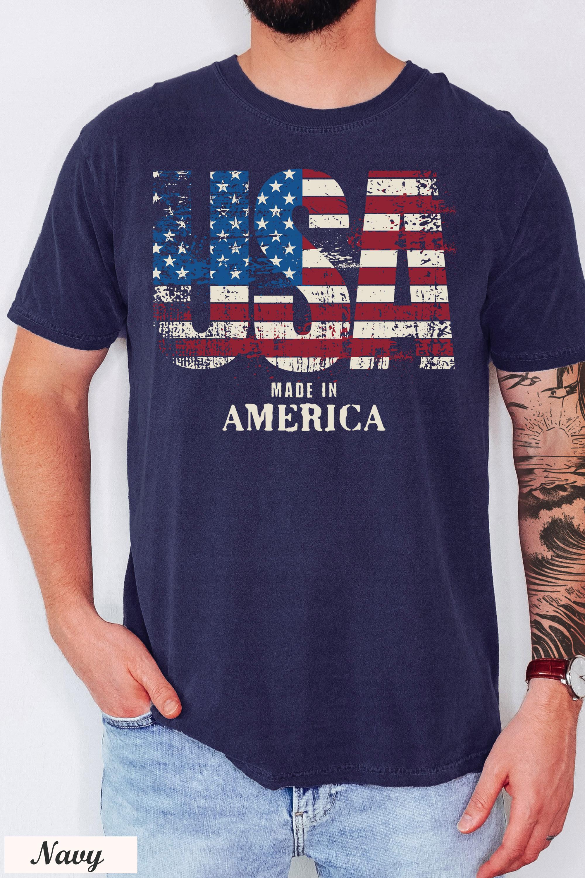 USA Made in America Shirt,4th of July Shirt, USA shirt, America Patriotic Shirt,Independence Day Shirt, Memorial Day Shirt, USA Flag Shirt