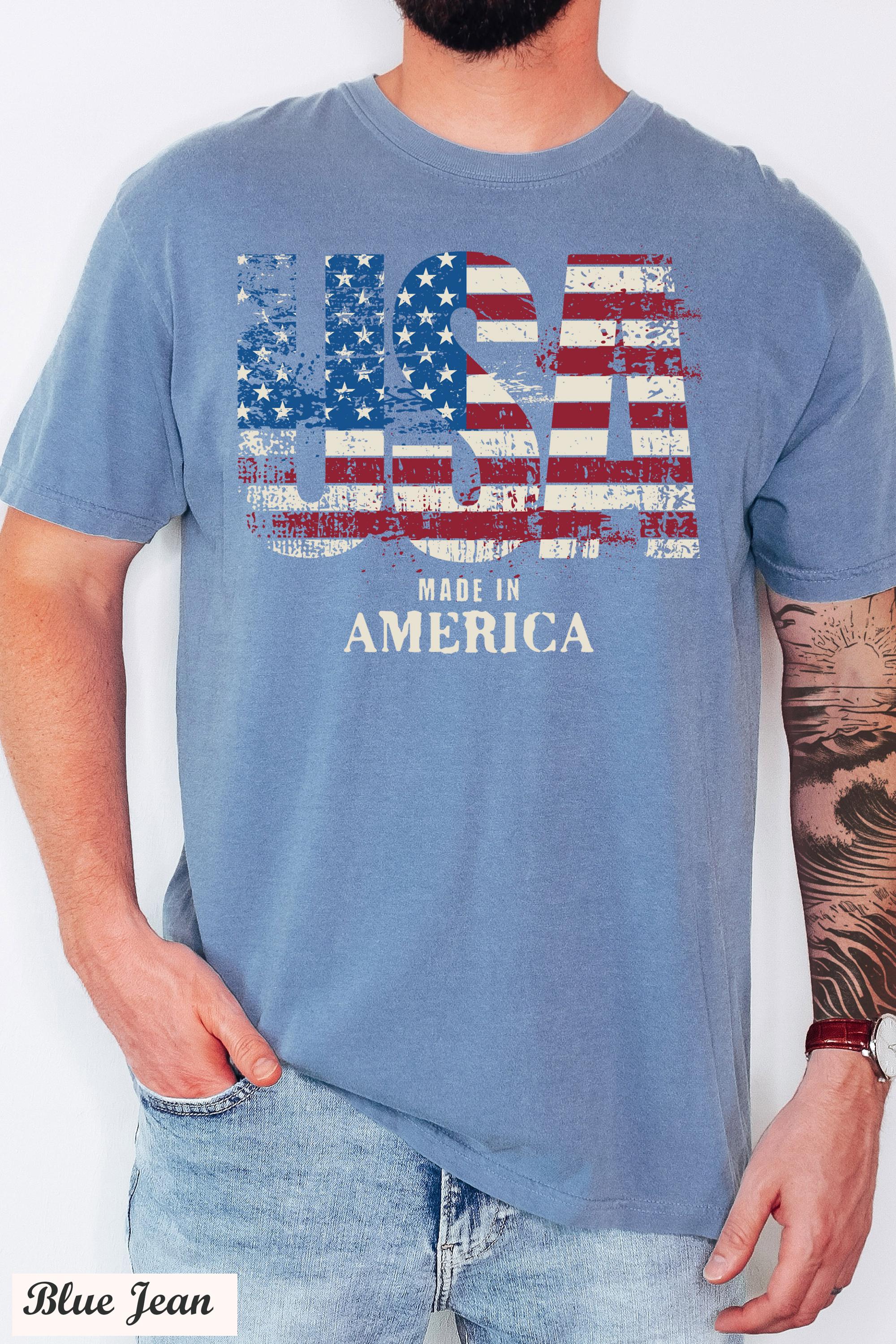 USA Made in America Shirt,4th of July Shirt, USA shirt, America Patriotic Shirt,Independence Day Shirt, Memorial Day Shirt, USA Flag Shirt