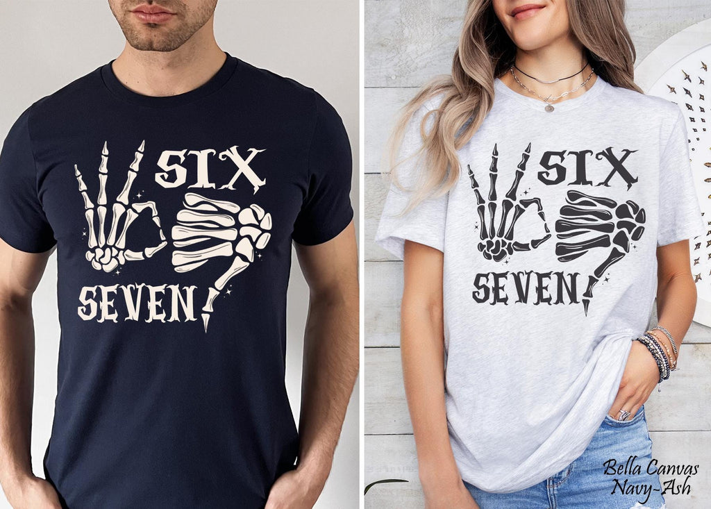Six Seven Shirt, Funny Skeleton Hands T-shirt, 6 7 Funny Halloween Costume, 67 Couples Tee, Halloween Couples Shirt, Trendy Shirt,