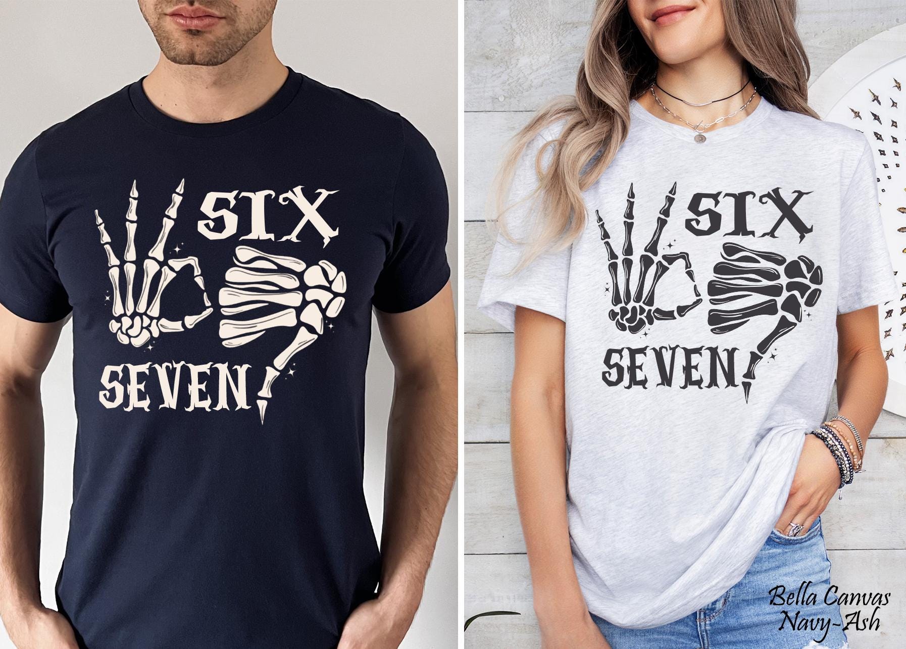 Six Seven Shirt, Funny Skeleton Hands T-shirt, 6 7 Funny Halloween Costume, 67 Couples Tee, Halloween Couples Shirt, Trendy Shirt,