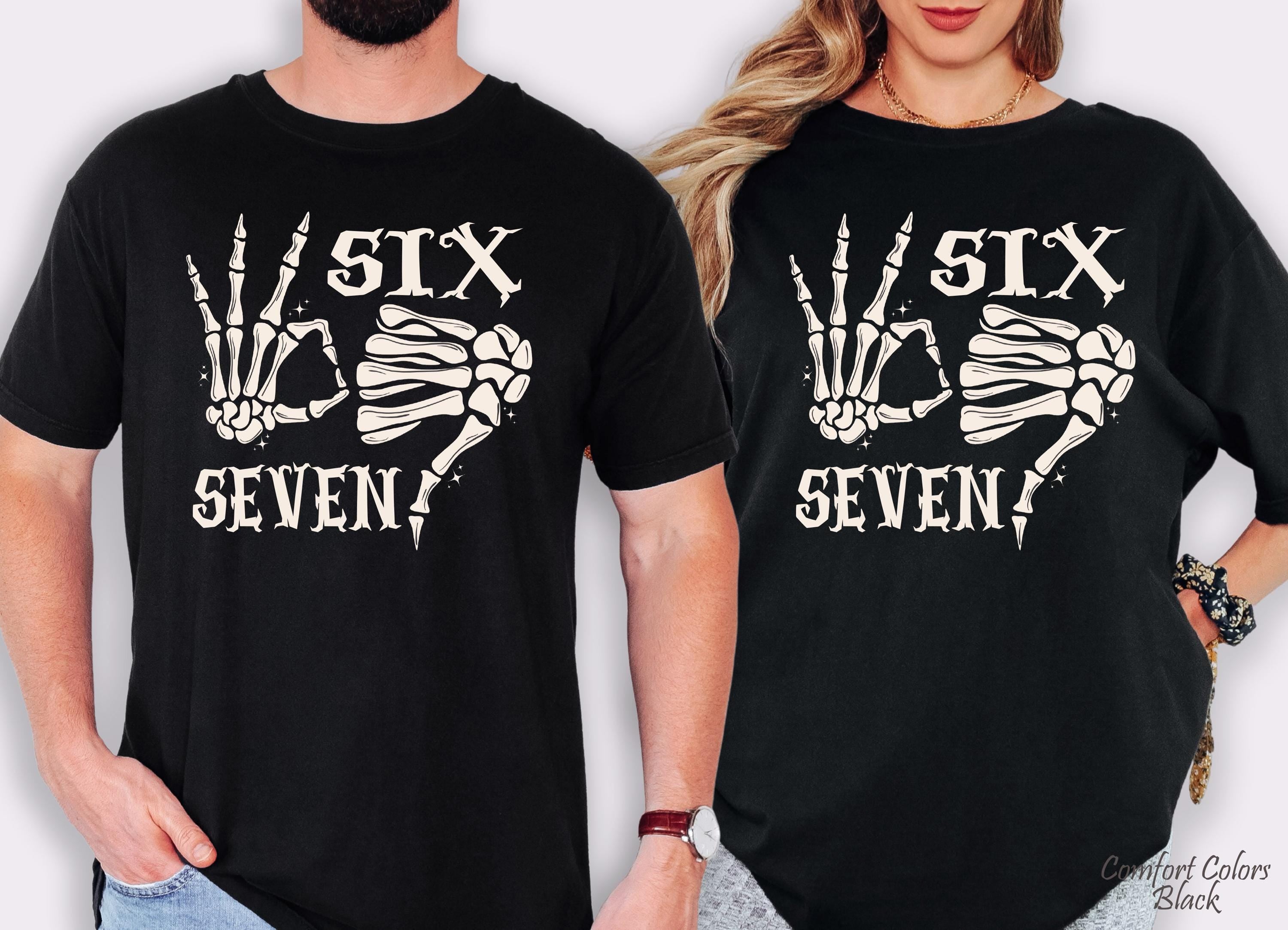Six Seven Shirt, Funny Skeleton Hands T-shirt, 6 7 Funny Halloween Costume, 67 Couples Tee, Halloween Couples Shirt, Trendy Shirt,