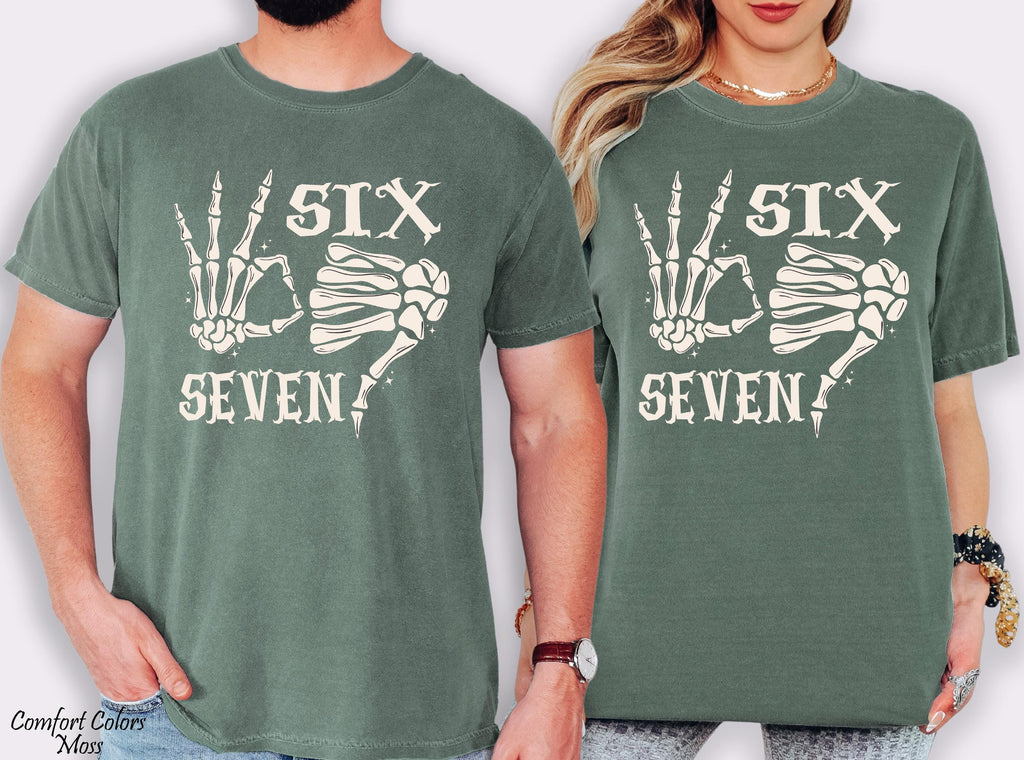 Six Seven Shirt, Funny Skeleton Hands T-shirt, 6 7 Funny Halloween Costume, 67 Couples Tee, Halloween Couples Shirt, Trendy Shirt,