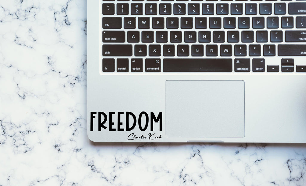 Charlie Kirk Freedom Vinyl Decal, Freedom Decal, Charlie Kirk Decal, Freedom Sticker, Laptop Decal, Car Decals, Patriotic Vinyl Sticker