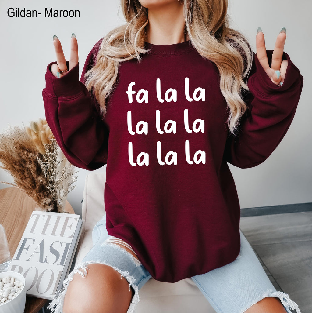 Fa La La Christmas Sweatshirt,Trendy Christmas Crewneck For Women,Christmas Party Sweater, Fun Christmas Sweatshirt , Xmas Holiday Sweater