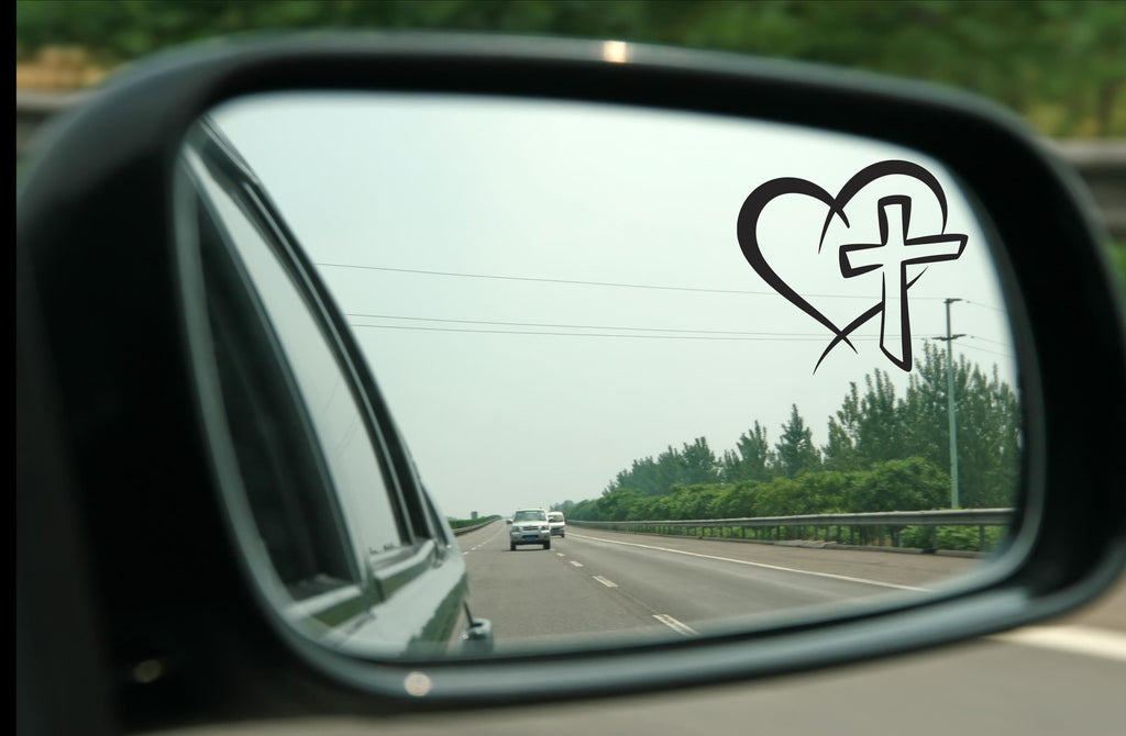 Heart Cross Car Decal, Christian Decal, Faith Decal, Religious Car Decal, Spiritual Gifts, Religious Car Decals, Christian Stickers Laptop