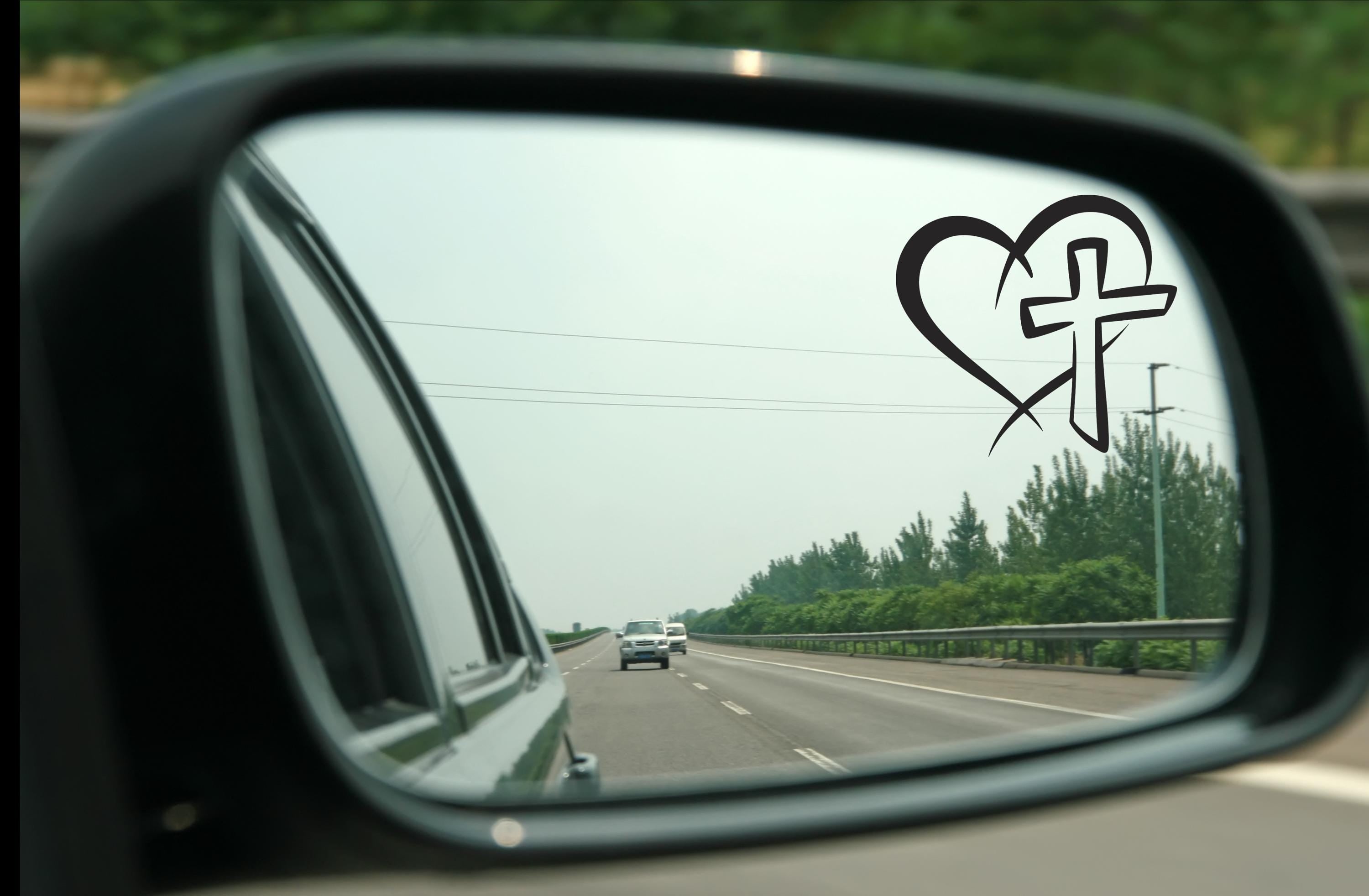 Heart Cross Car Decal, Christian Decal, Faith Decal, Religious Car Decal, Spiritual Gifts, Religious Car Decals, Christian Stickers Laptop