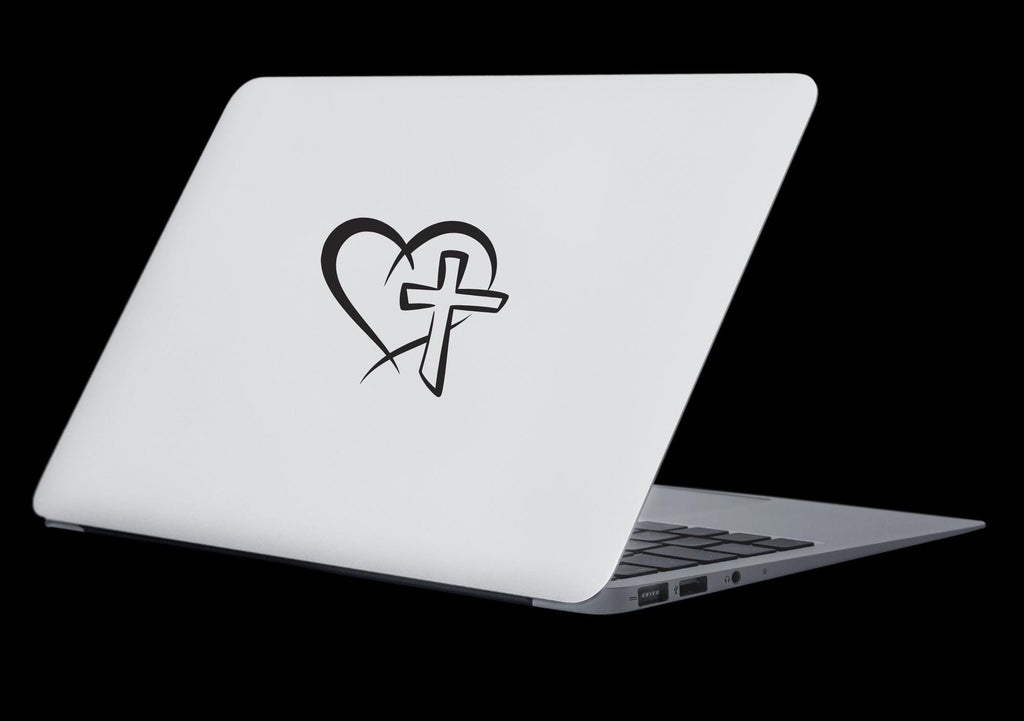 Heart Cross Car Decal, Christian Decal, Faith Decal, Religious Car Decal, Spiritual Gifts, Religious Car Decals, Christian Stickers Laptop
