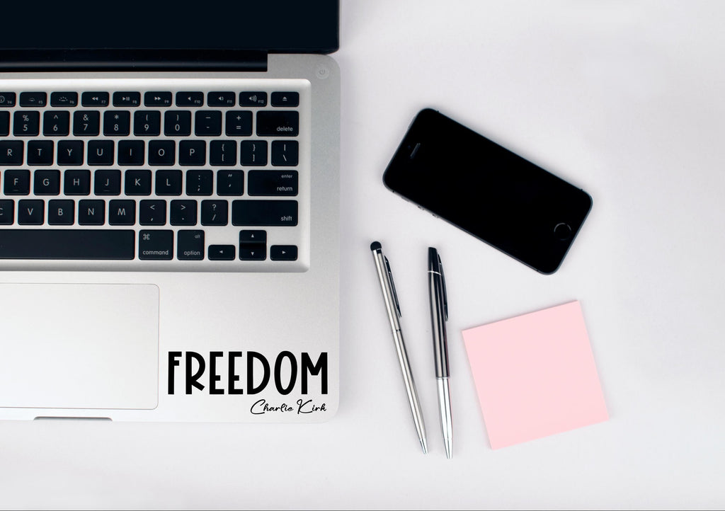Charlie Kirk Freedom Vinyl Decal, Freedom Decal, Charlie Kirk Decal, Freedom Sticker, Laptop Decal, Car Decals, Patriotic Vinyl Sticker