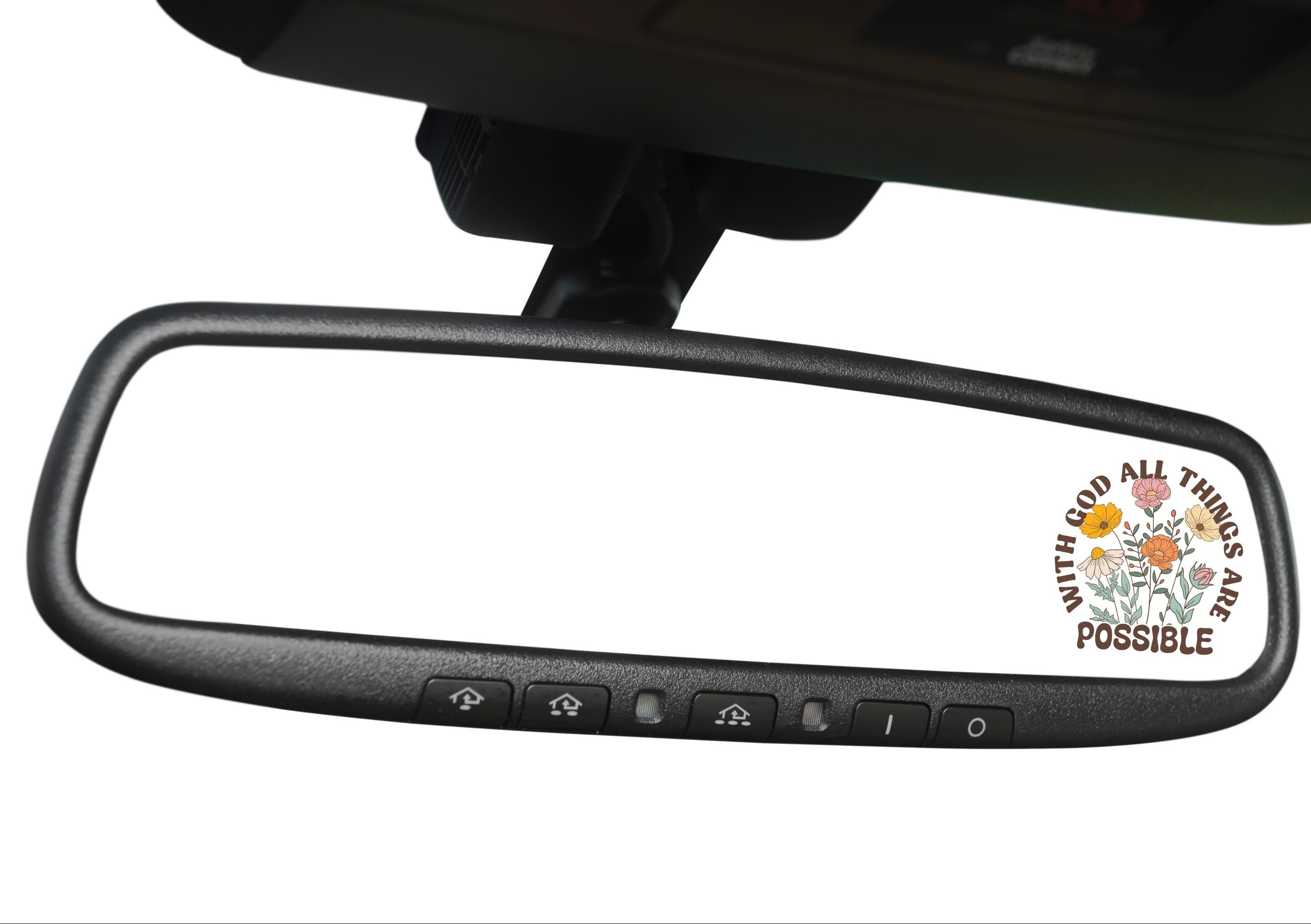 With God All Things are Possible Vinly Decal, Faith Decal, Wildflower Vinly Car Decal, Bible Quote Vinyl Decal, Religious Car Accessories