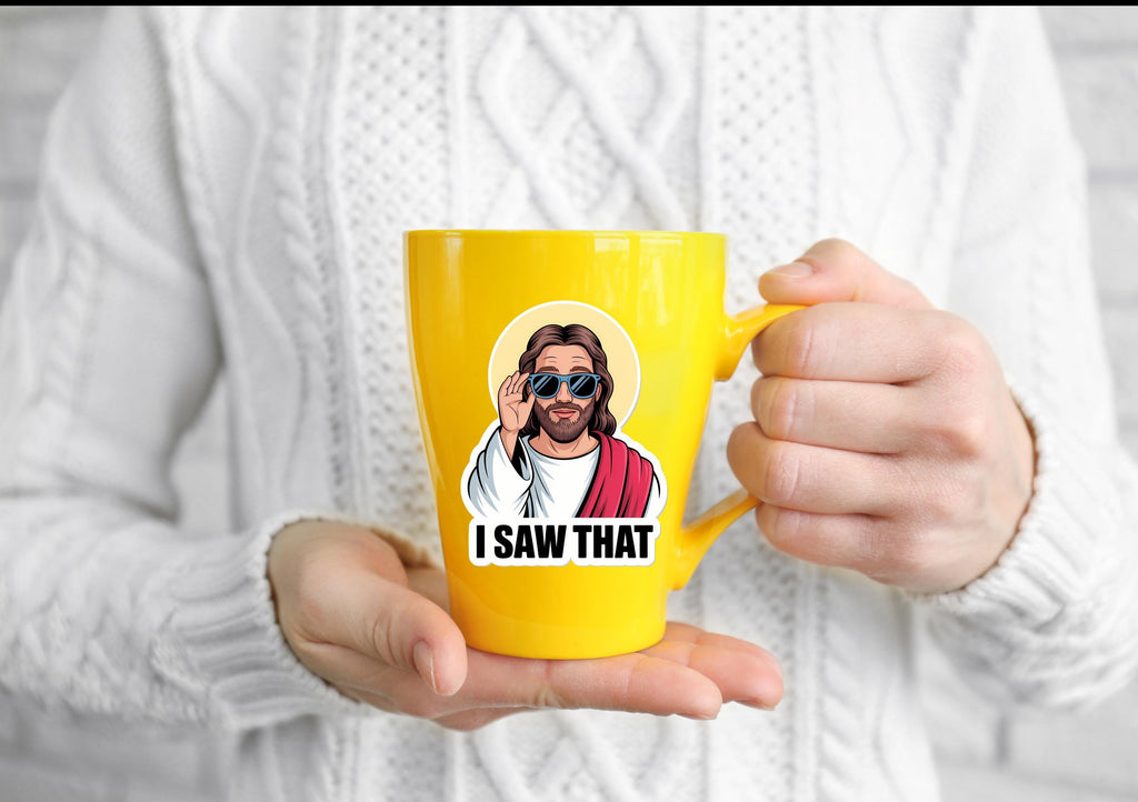 Jesus I Saw That Sticker, Jesus Sticker, Jesus Car Decal, Meme Sticker, Vinyl Decal For Laptops, Water Bottles, Cars, Spiritual Sticker