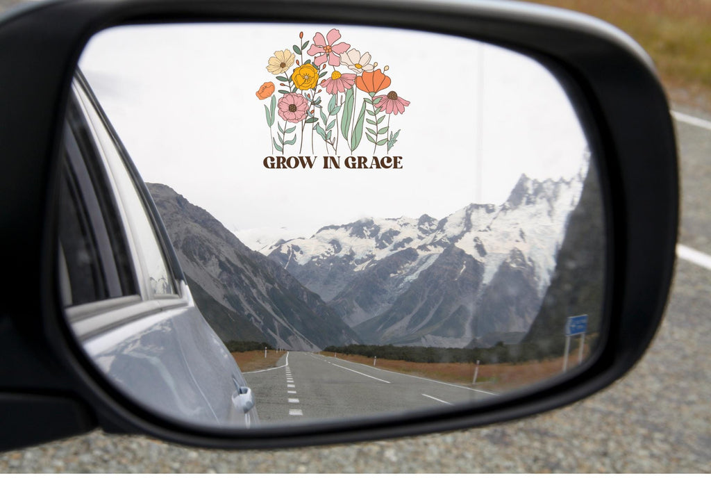 Grow in Grace Decal, Wildflower Decal, Floral Decal, Car Decal, Laptop Decal, Catholic Gifts,Christian Gift Idea,Cup Decal,Catholics Gifts