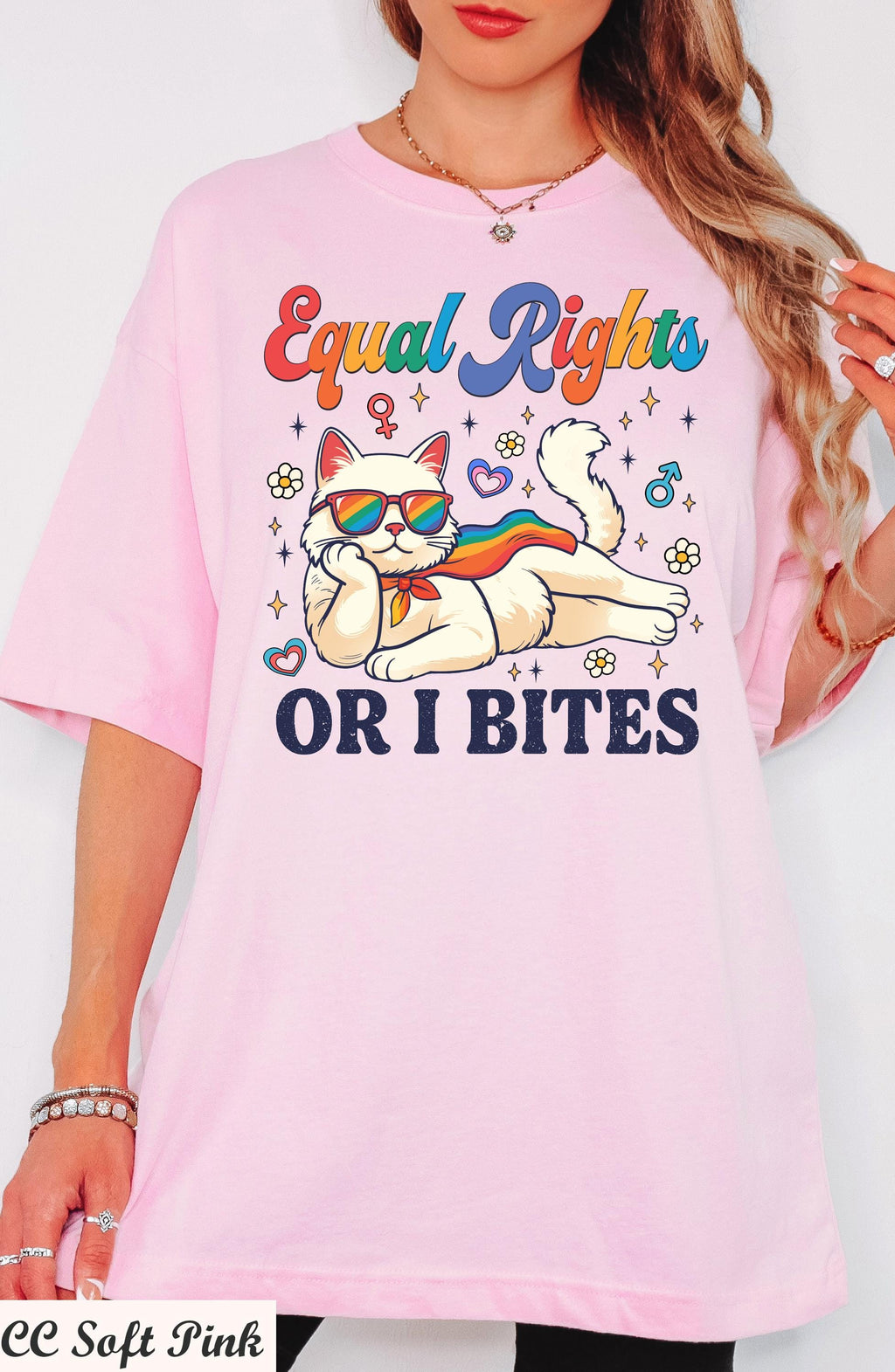 Equal Rights Or I Bites Shirt, Feminist Cat Shirt, Women's Rights Tee, Rights Tee, LGBTQ Pride Shirt, Pride Parade shirt, Pride Month Shirt