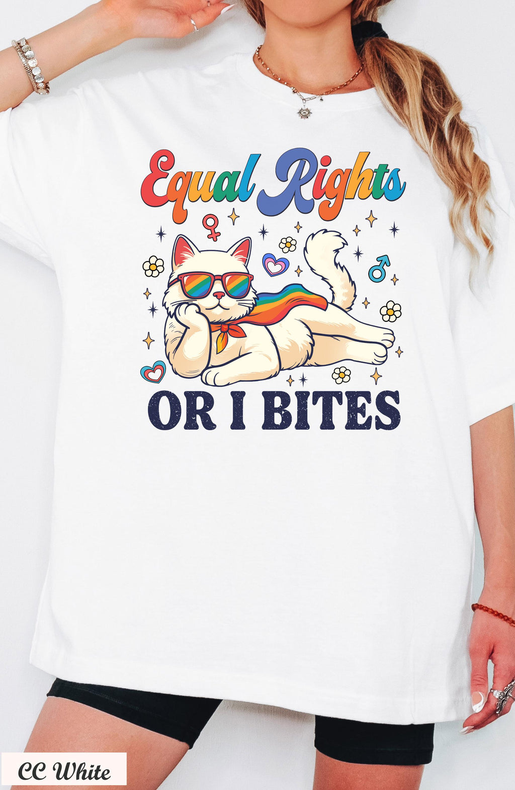 Equal Rights Or I Bites Shirt, Feminist Cat Shirt, Women's Rights Tee, Rights Tee, LGBTQ Pride Shirt, Pride Parade shirt, Pride Month Shirt