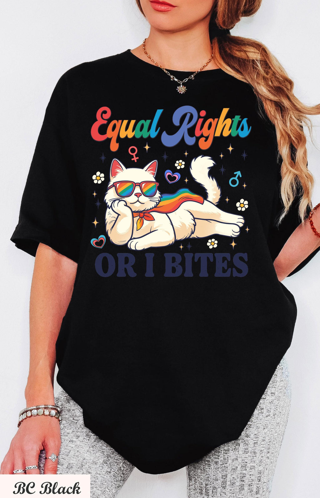 Equal Rights Or I Bites Shirt, Feminist Cat Shirt, Women's Rights Tee, Rights Tee, LGBTQ Pride Shirt, Pride Parade shirt, Pride Month Shirt