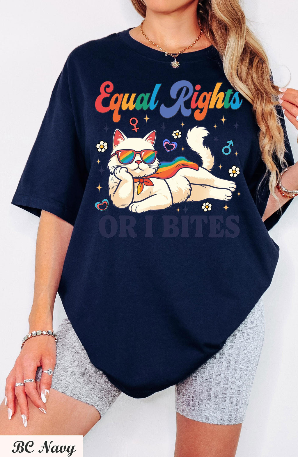 Equal Rights Or I Bites Shirt, Feminist Cat Shirt, Women's Rights Tee, Rights Tee, LGBTQ Pride Shirt, Pride Parade shirt, Pride Month Shirt
