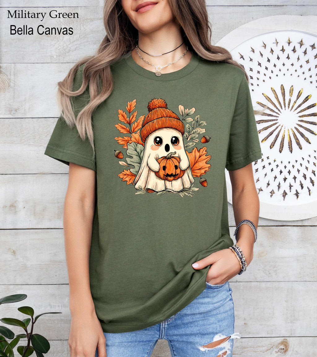 Halloween Ghost and Pumpkin Shirt,Cute Ghost Shirt, Cute Fall Shirt, Spooky Season Shirt, Gift For Halloween, Pumpkin Season Tee, Fall Tee