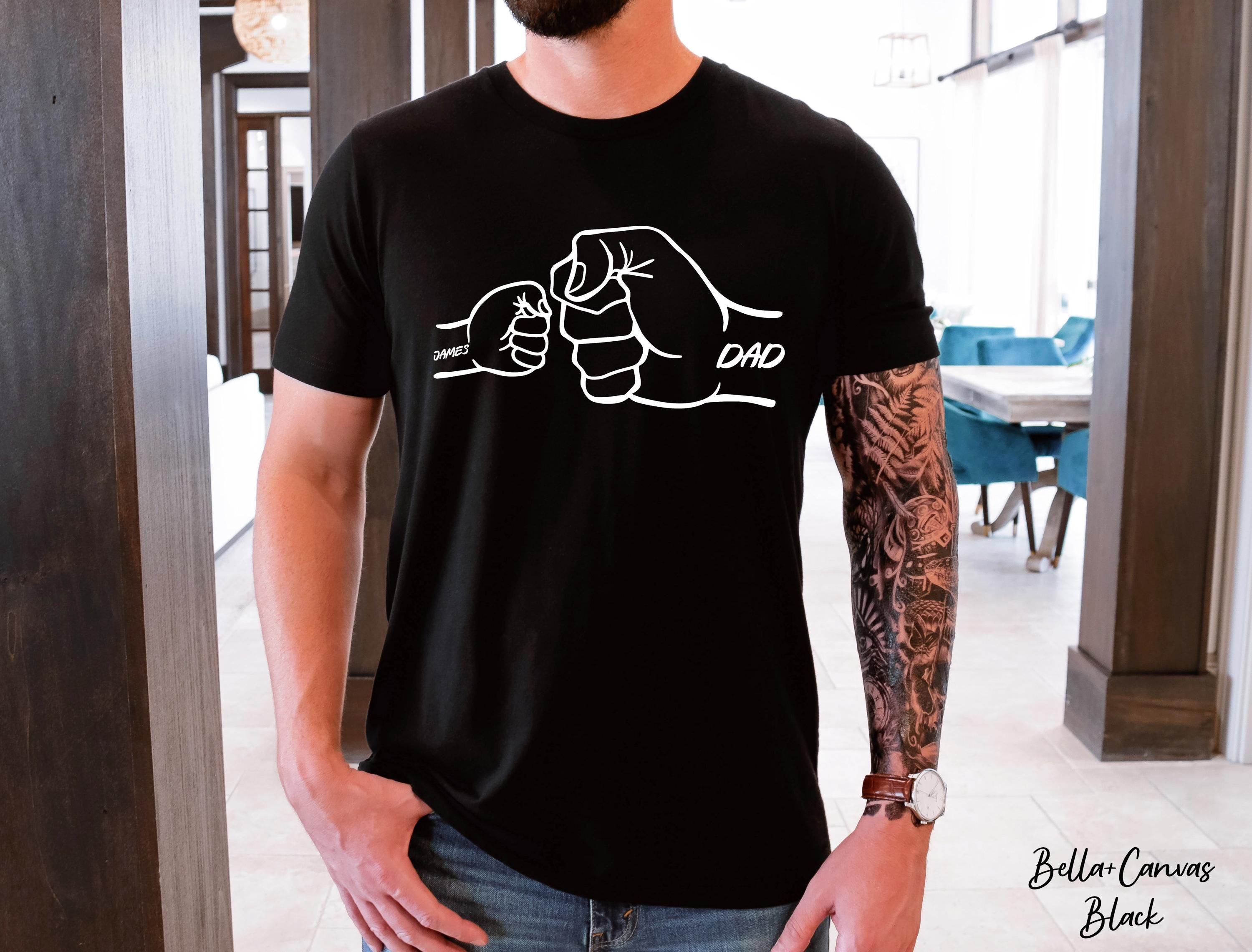 Personalized Dad Raised Fist Bump T-Shirt, Father's Day Gift, New Dad Shirt, Dad Shirt With Kids Names,Grandpa Shirt,Birthday Gift Dad Tee