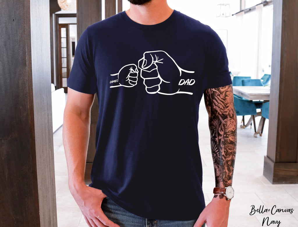 Personalized Dad Raised Fist Bump T-Shirt, Father's Day Gift, New Dad Shirt, Dad Shirt With Kids Names,Grandpa Shirt,Birthday Gift Dad Tee