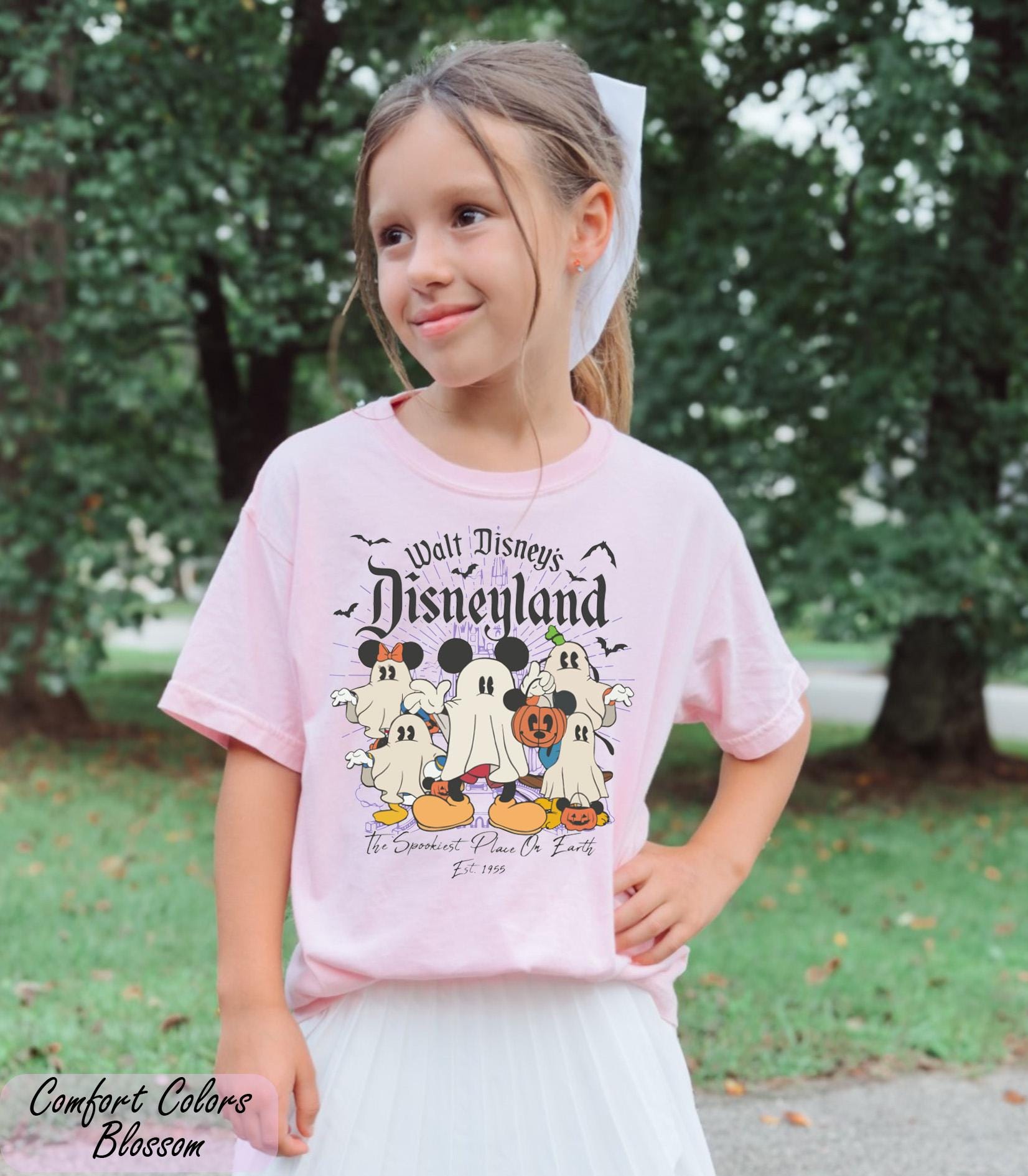 Comfort Colors Walt Disney's Shirt, Disneyland Halloween Shirt, Disney Kawai Ghost Tee, Disney Youth Tee, Retro Disneyland Est 1955 Shirt
