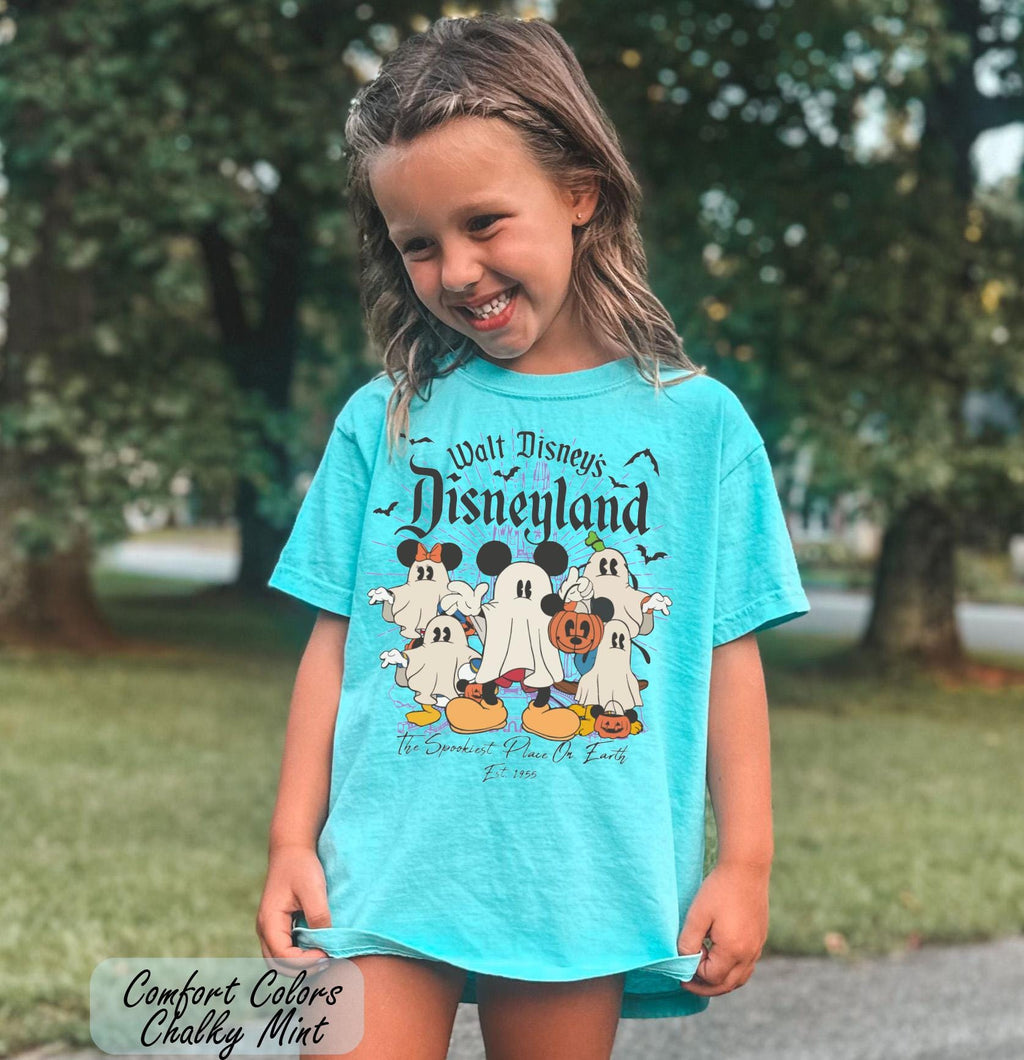 Comfort Colors Walt Disney's Shirt, Disneyland Halloween Shirt, Disney Kawai Ghost Tee, Disney Youth Tee, Retro Disneyland Est 1955 Shirt