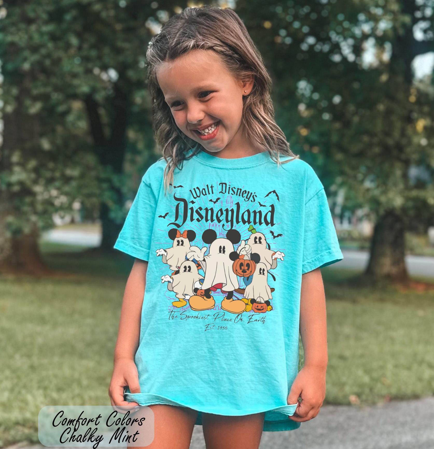 Comfort Colors Walt Disney's Shirt, Disneyland Halloween Shirt, Disney Kawai Ghost Tee, Disney Youth Tee, Retro Disneyland Est 1955 Shirt
