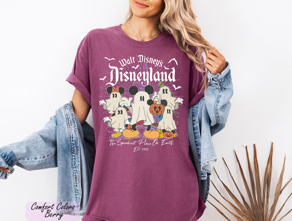 Comfort Colors Walt Disney's Shirt, Disneyland Halloween Shirt, Disney Kawai Ghost Tee, Disney Youth Tee, Retro Disneyland Est 1955 Shirt