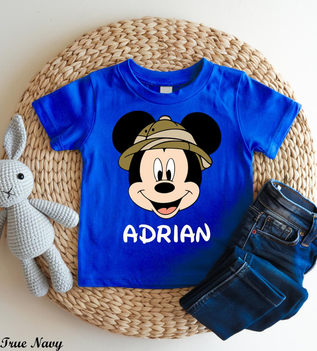 Custom Name Disney Safari Mickey and Minnie Couple Shirt,Custom Animal Kingdom Safari Tee,Disney Mickey Minnie Safari Mode, Couple Shirts