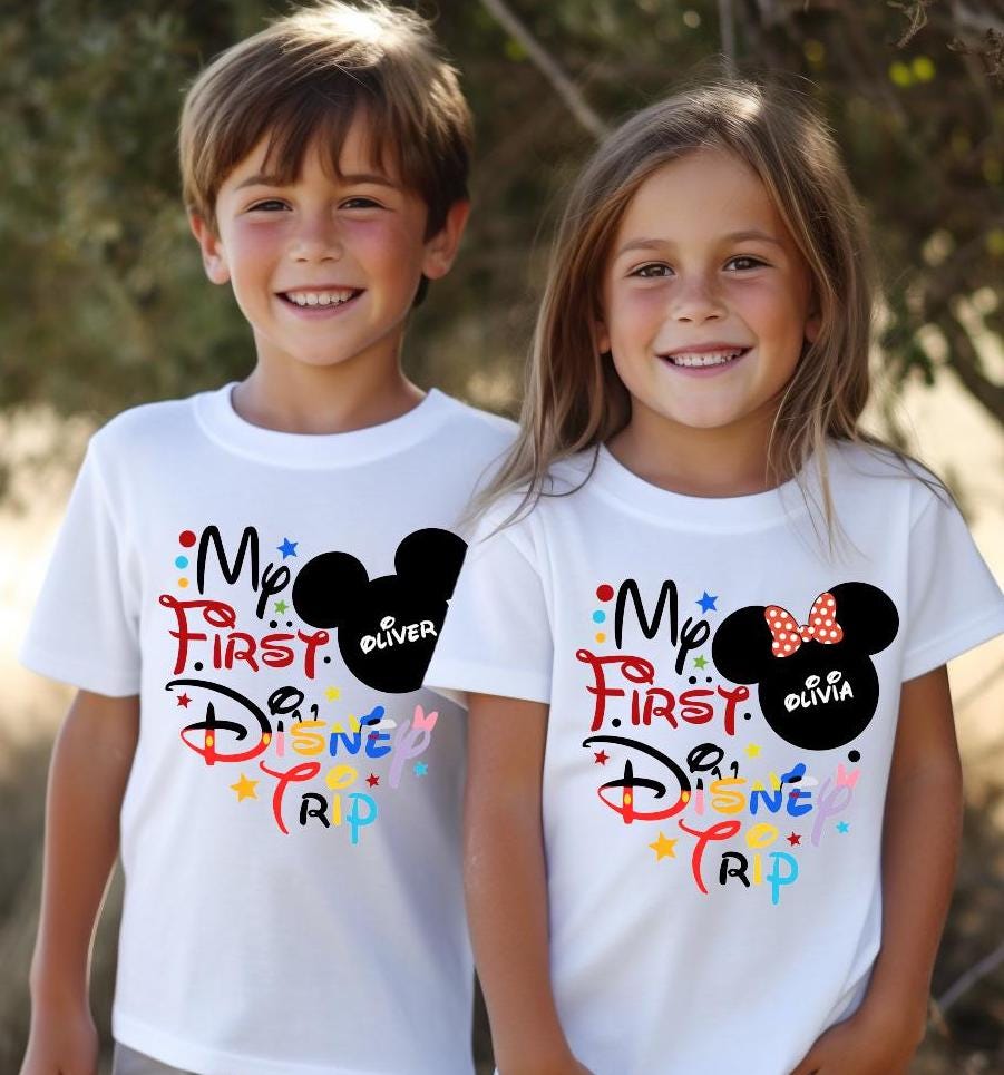 Custom My First Disney Trip Shirt, Custom Matching First Disney Trip T-Shirts, Disney Vacation Family Shirts, Disney Kids Tee, Disneyworld