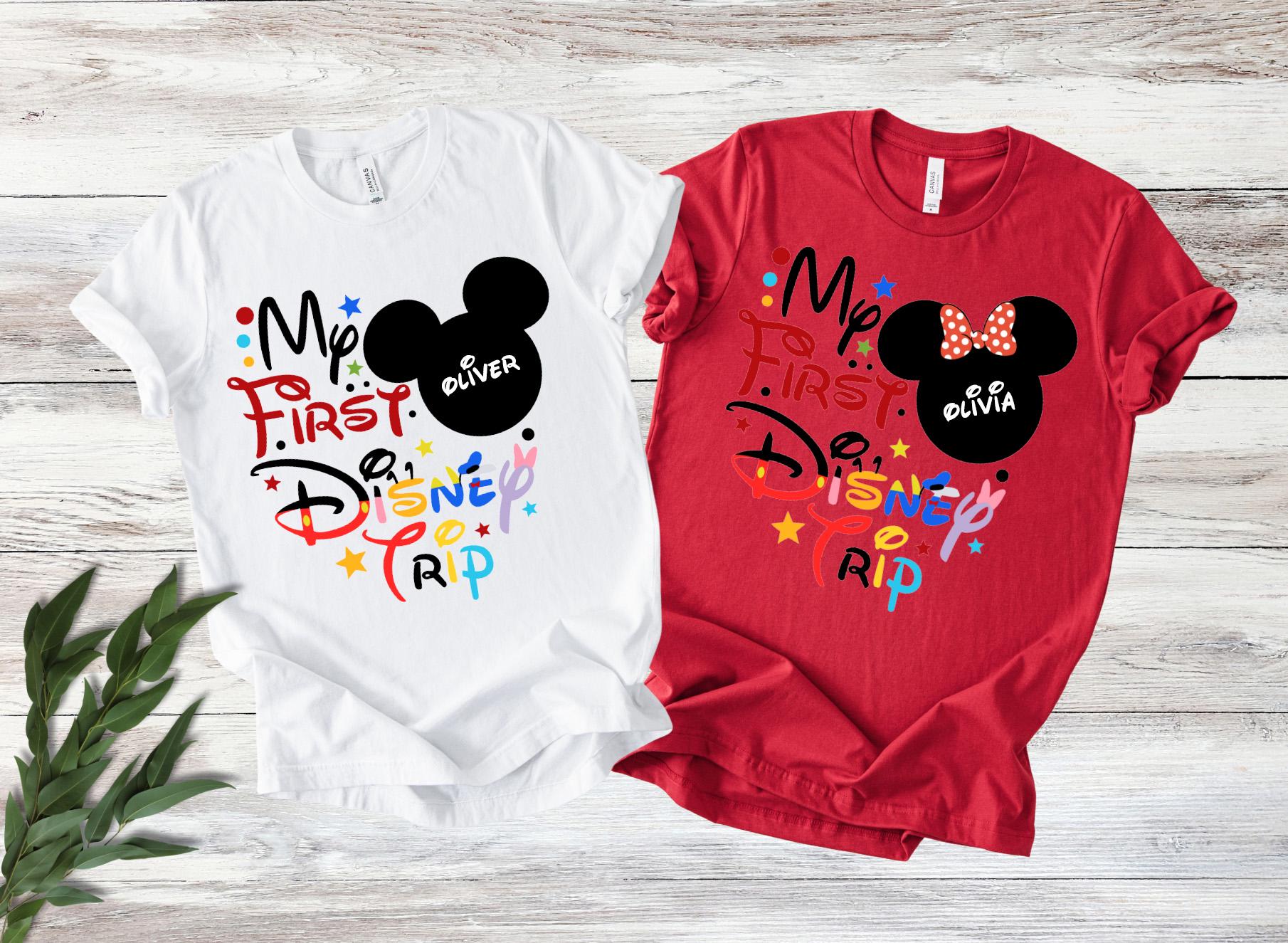 Custom My First Disney Trip Shirt, Custom Matching First Disney Trip T-Shirts, Disney Vacation Family Shirts, Disney Kids Tee, Disneyworld