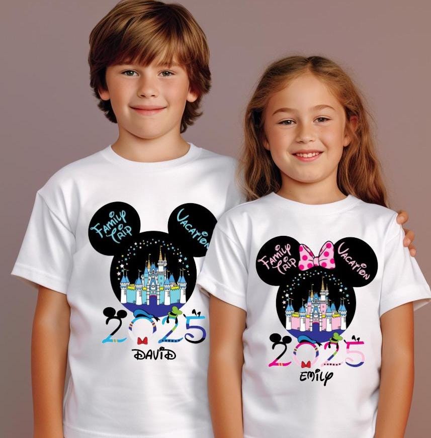 Custom Disney Family Trip Shirts, Disney Cruise Group Shirt, Disney Family Matching 2025 Shirt,Custom Name Text Shirt, Disney Couple Shirt
