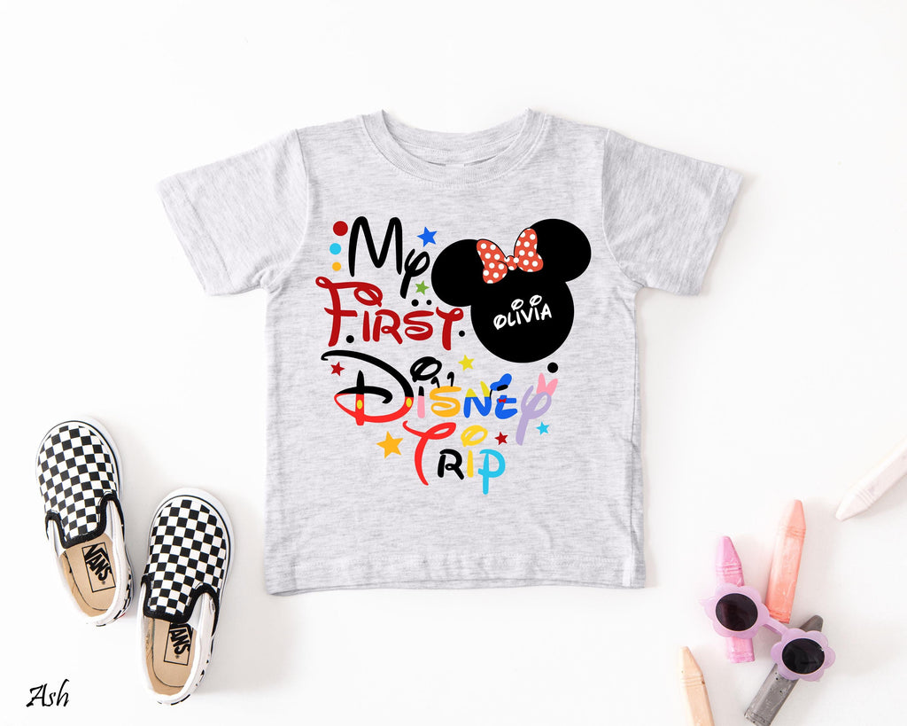 Custom My First Disney Trip Shirt, Custom Matching First Disney Trip T-Shirts, Disney Vacation Family Shirts, Disney Kids Tee, Disneyworld