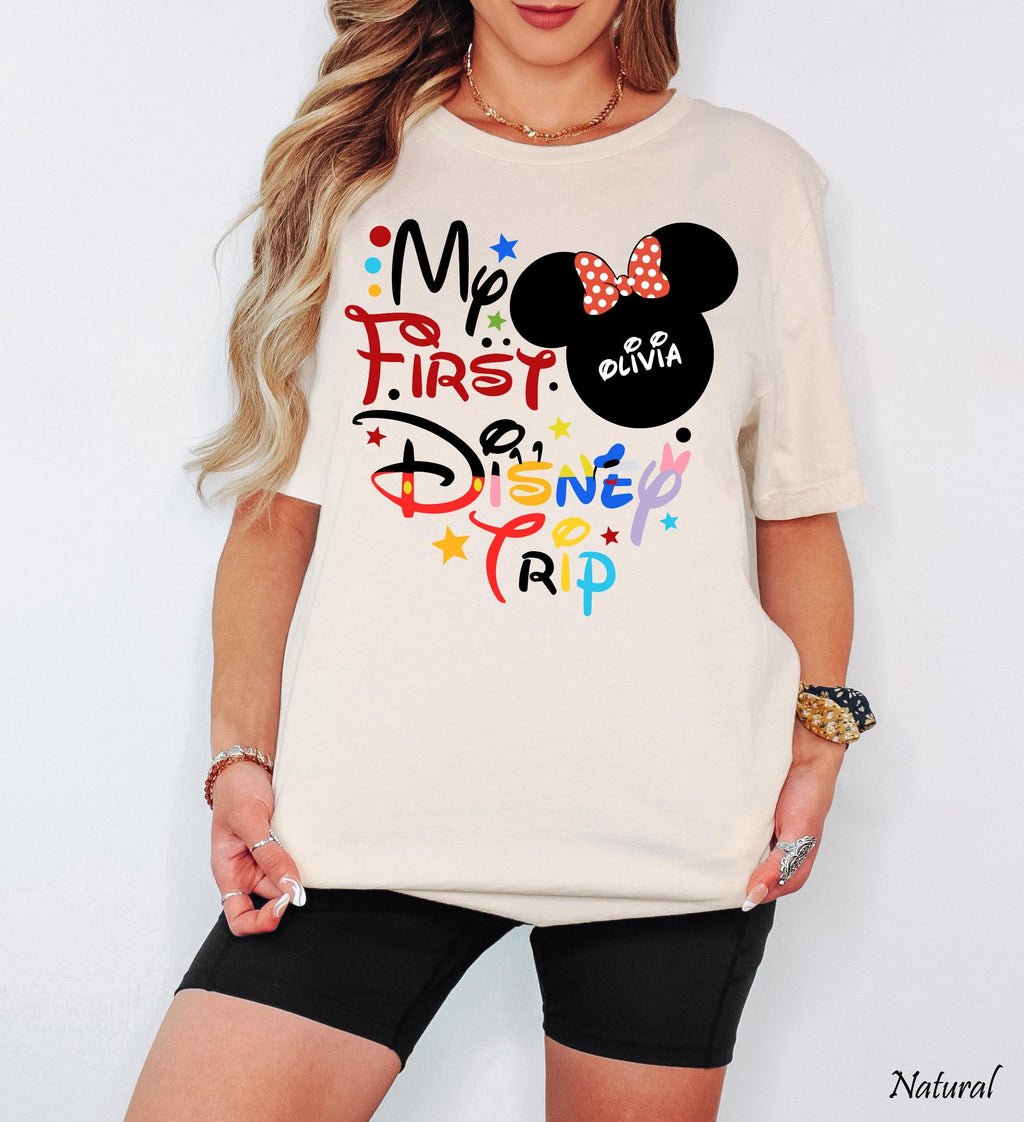Custom My First Disney Trip Shirt, Custom Matching First Disney Trip T-Shirts, Disney Vacation Family Shirts, Disney Kids Tee, Disneyworld