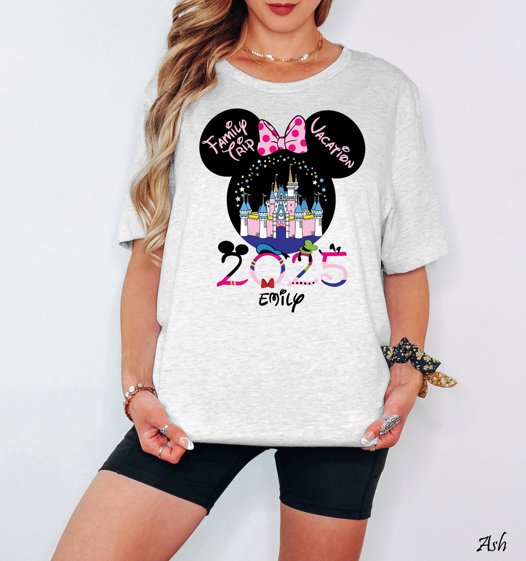 Custom Disney Family Trip Shirts, Disney Cruise Group Shirt, Disney Family Matching 2025 Shirt,Custom Name Text Shirt, Disney Couple Shirt