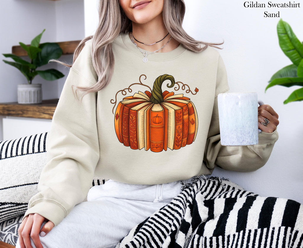 Book Pumpkin Halloween Sweatshirt, Halloween Book Lover Sweathirt, Spooky Season Sweater, Cozy October Halloween Sweatshirt,Halloween Gift