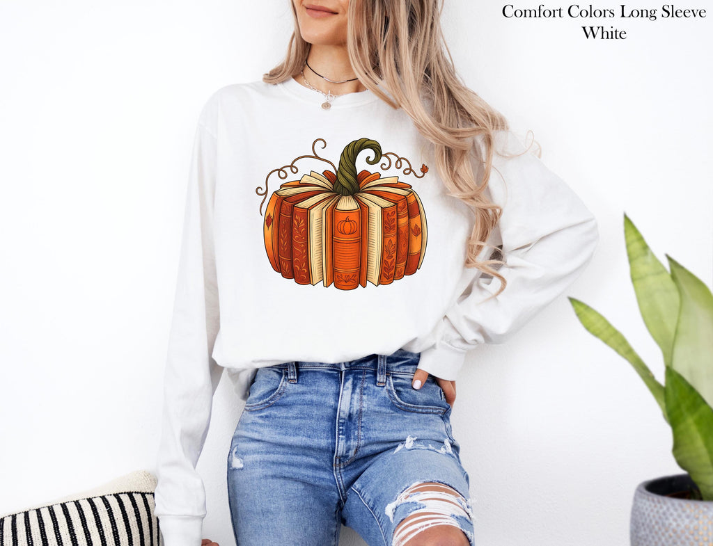 Book Pumpkin Halloween Sweatshirt, Halloween Book Lover Sweathirt, Spooky Season Sweater, Cozy October Halloween Sweatshirt,Halloween Gift
