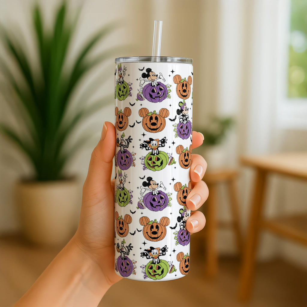 Mickey Mouse Halloween Tumbler, Disneyland 20oz Tumbler, Mickey Pumpkin Head Tumbler, Halloween Pumpkin Mickey Tumbler, Spooky Travel Mug