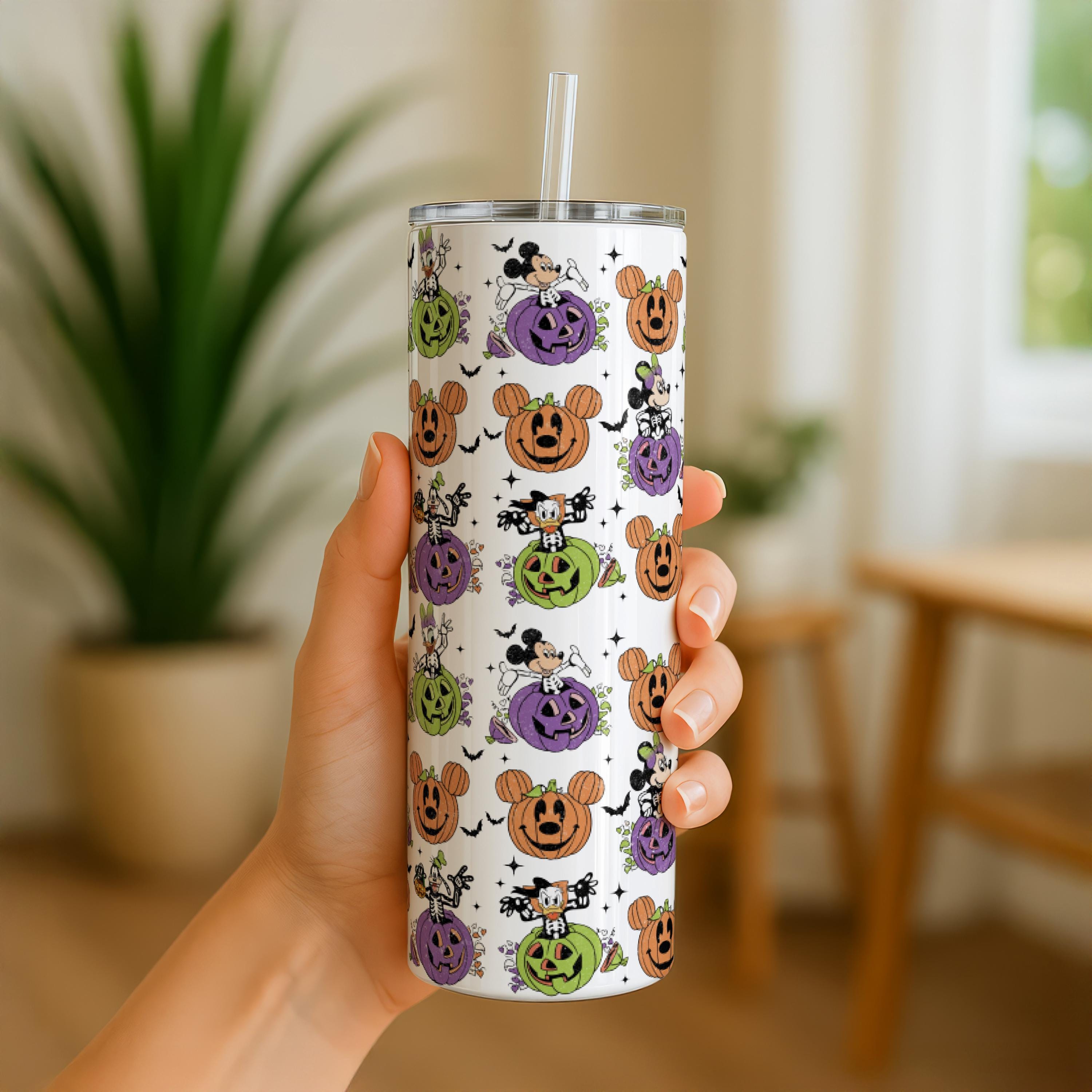 Mickey Mouse Halloween Tumbler, Disneyland 20oz Tumbler, Mickey Pumpkin Head Tumbler, Halloween Pumpkin Mickey Tumbler, Spooky Travel Mug