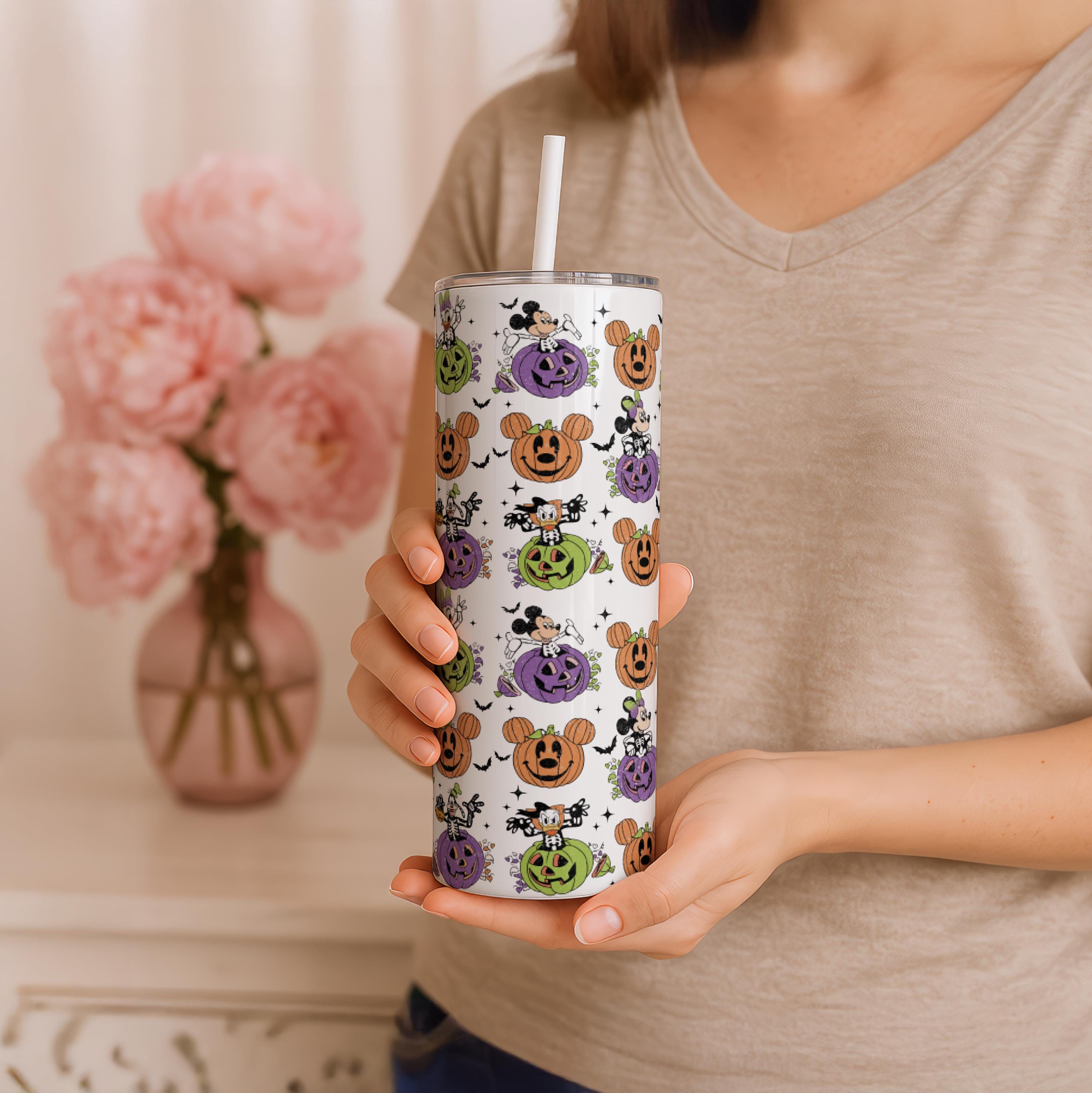 Mickey Mouse Halloween Tumbler, Disneyland 20oz Tumbler, Mickey Pumpkin Head Tumbler, Halloween Pumpkin Mickey Tumbler, Spooky Travel Mug