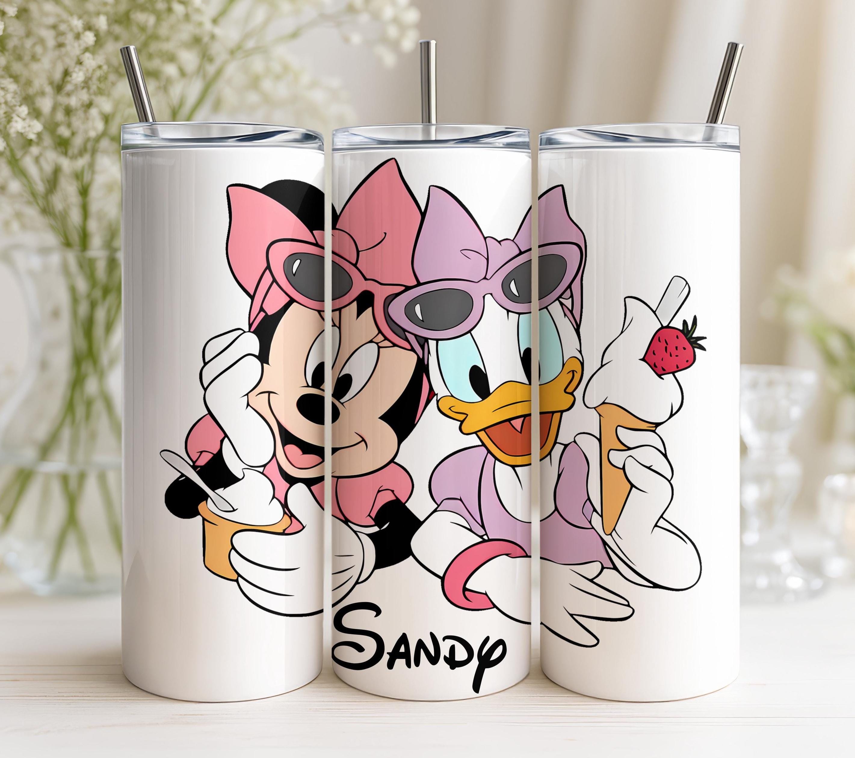 Personalized Daisy Duck Tumbler, Custom Minnie Mouse Tumbler with Name, Friendship Gift, Cute Disney Tumbler, Stainless Steel Cup for Women