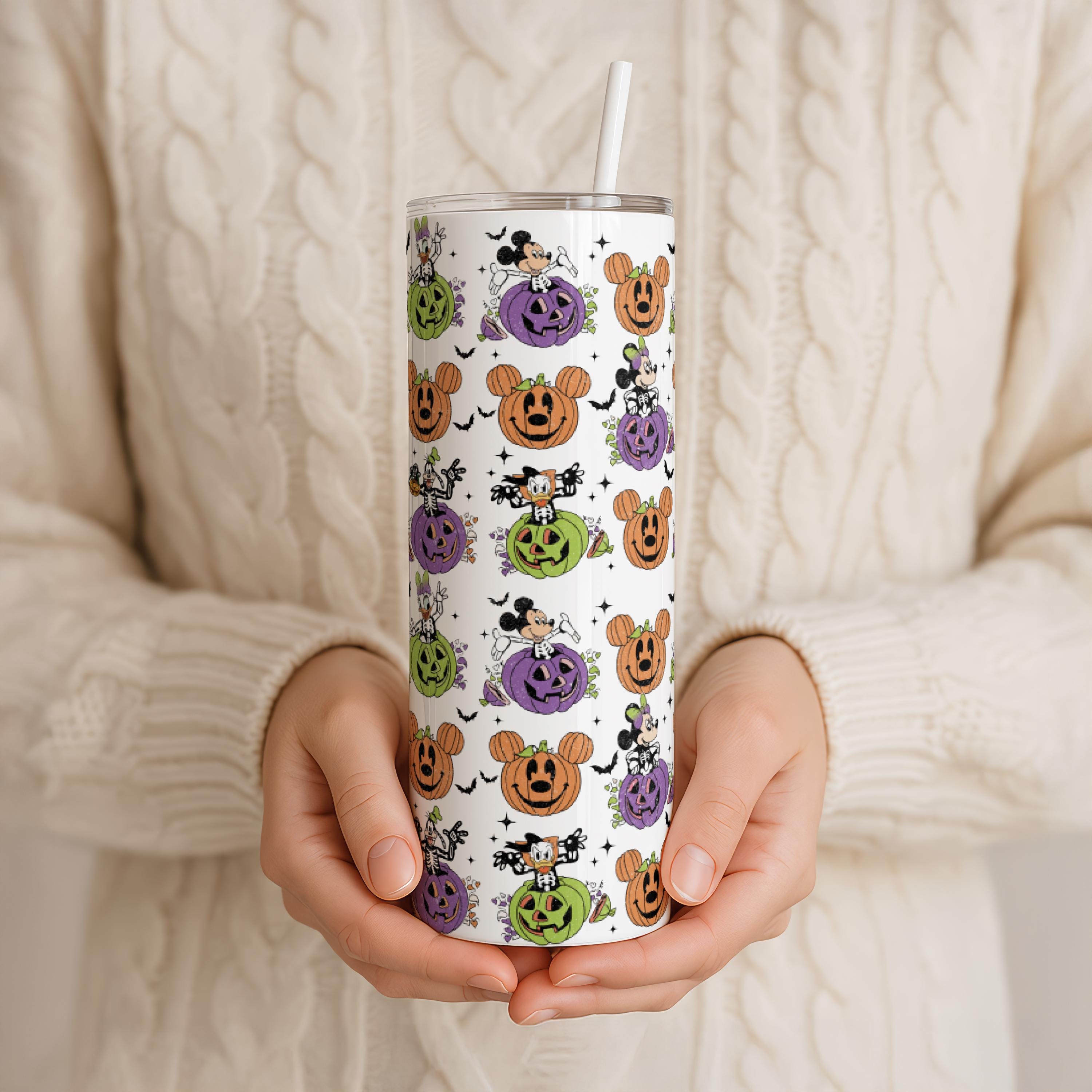 Mickey Mouse Halloween Tumbler, Disneyland 20oz Tumbler, Mickey Pumpkin Head Tumbler, Halloween Pumpkin Mickey Tumbler, Spooky Travel Mug