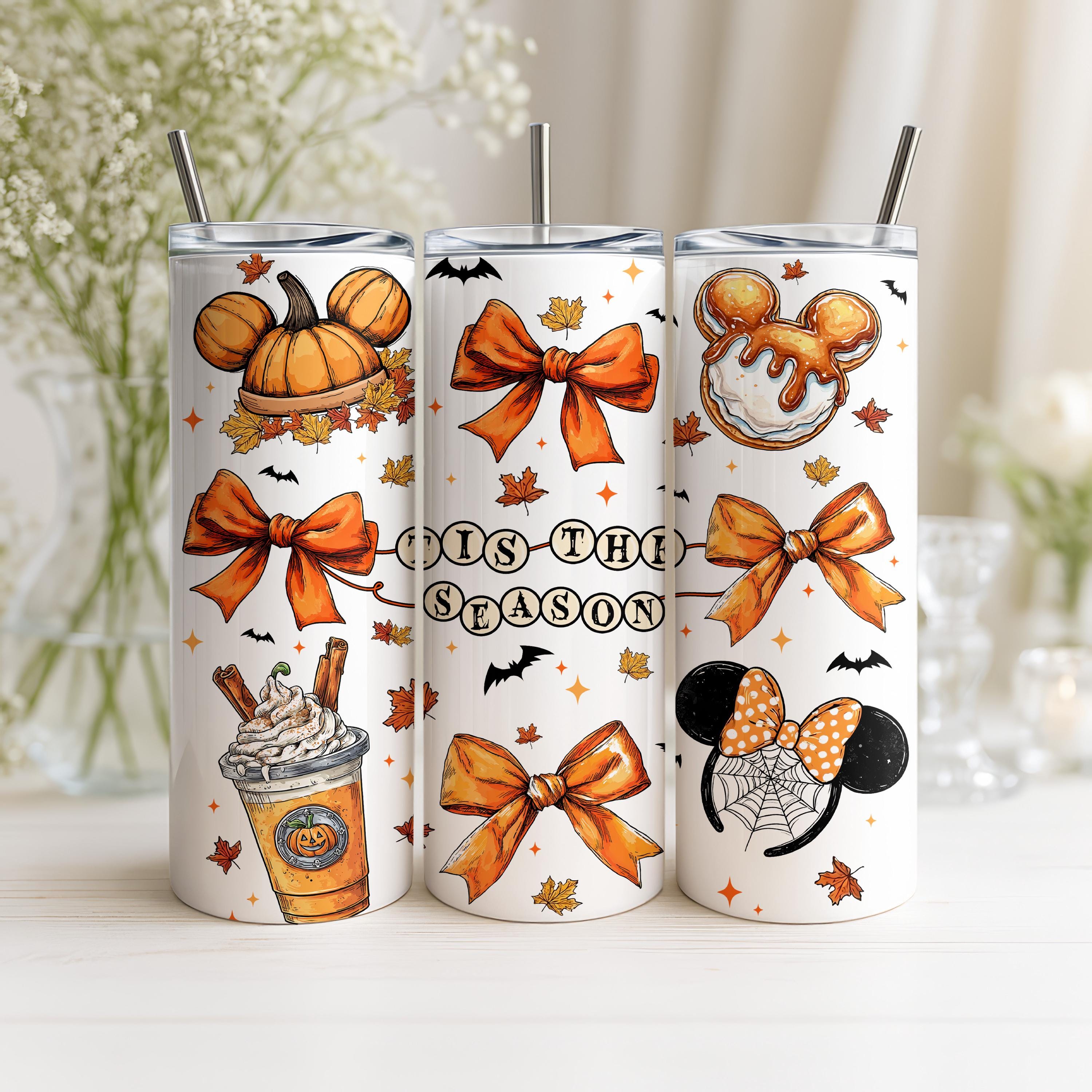 Mickey Mouse Pumpkin Head Tumbler, Tis the Season Tumbler, Cozy Fall Season Tumbler, Pumpkin Spice Tumbler, 20oz Stainless Steel Tumbler