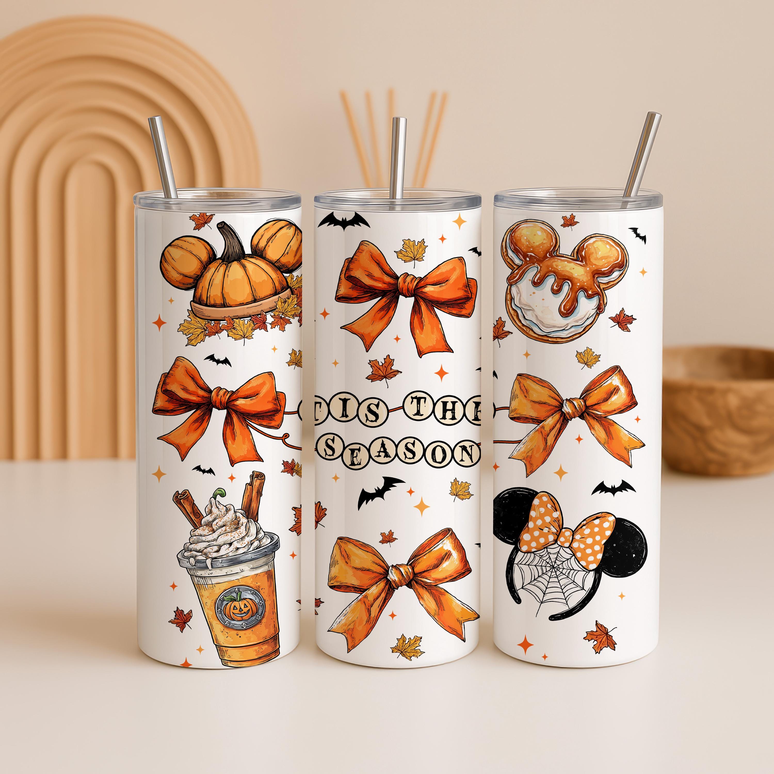 Mickey Mouse Pumpkin Head Tumbler, Tis the Season Tumbler, Cozy Fall Season Tumbler, Pumpkin Spice Tumbler, 20oz Stainless Steel Tumbler