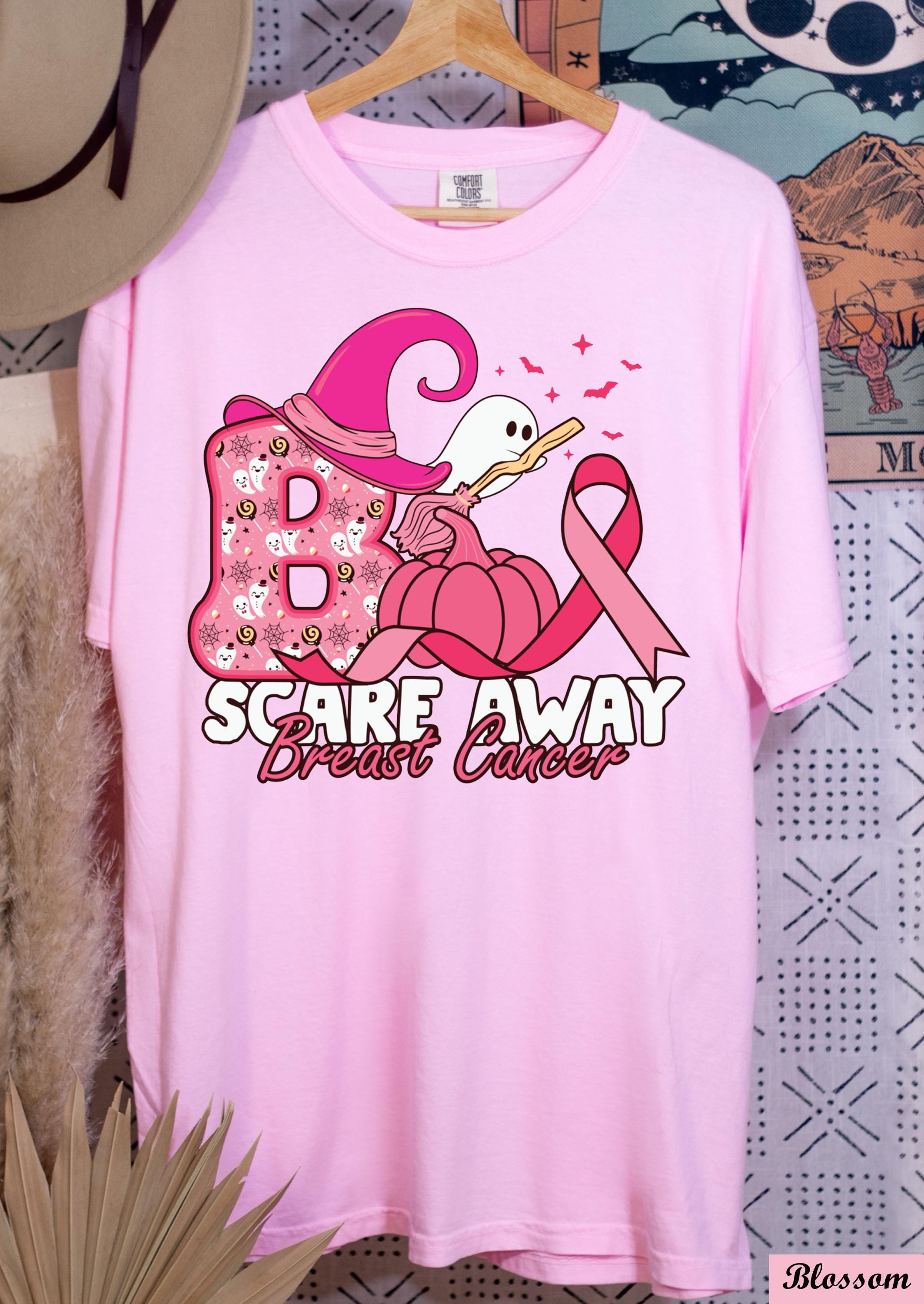 Scare Away Breat Cancer Halloween Shirt, Cancer Support, Boo Cancer Ghost Shirt, Breast Cancer Team,Cancer Month Gifts,Cancer Patient Gifts,