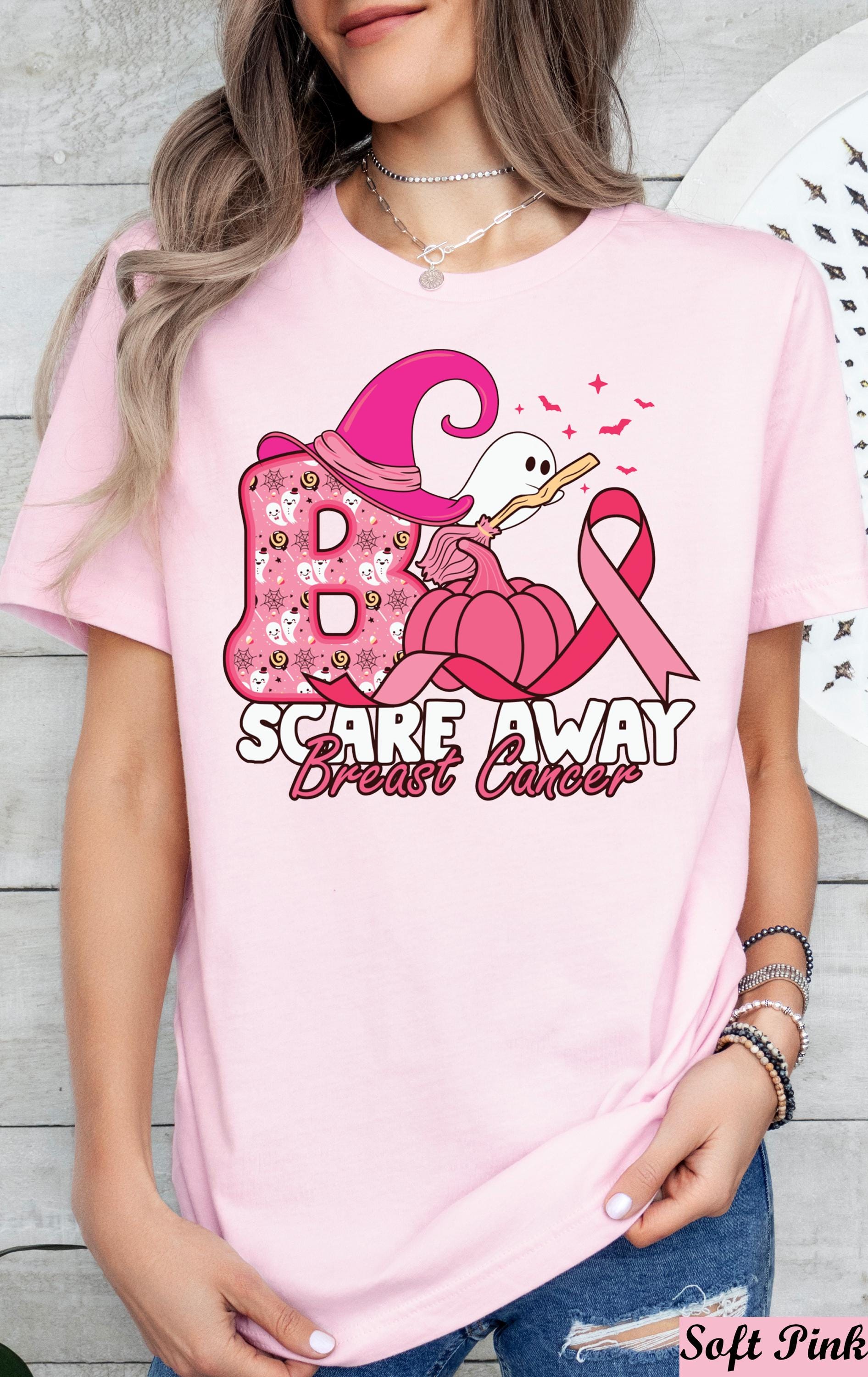 Scare Away Breat Cancer Halloween Shirt, Cancer Support, Boo Cancer Ghost Shirt, Breast Cancer Team,Cancer Month Gifts,Cancer Patient Gifts,