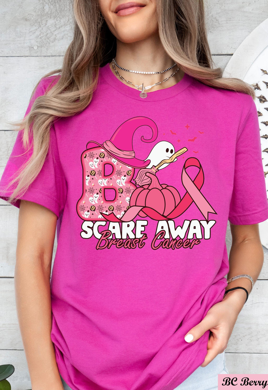 Scare Away Breat Cancer Halloween Shirt, Cancer Support, Boo Cancer Ghost Shirt, Breast Cancer Team,Cancer Month Gifts,Cancer Patient Gifts,