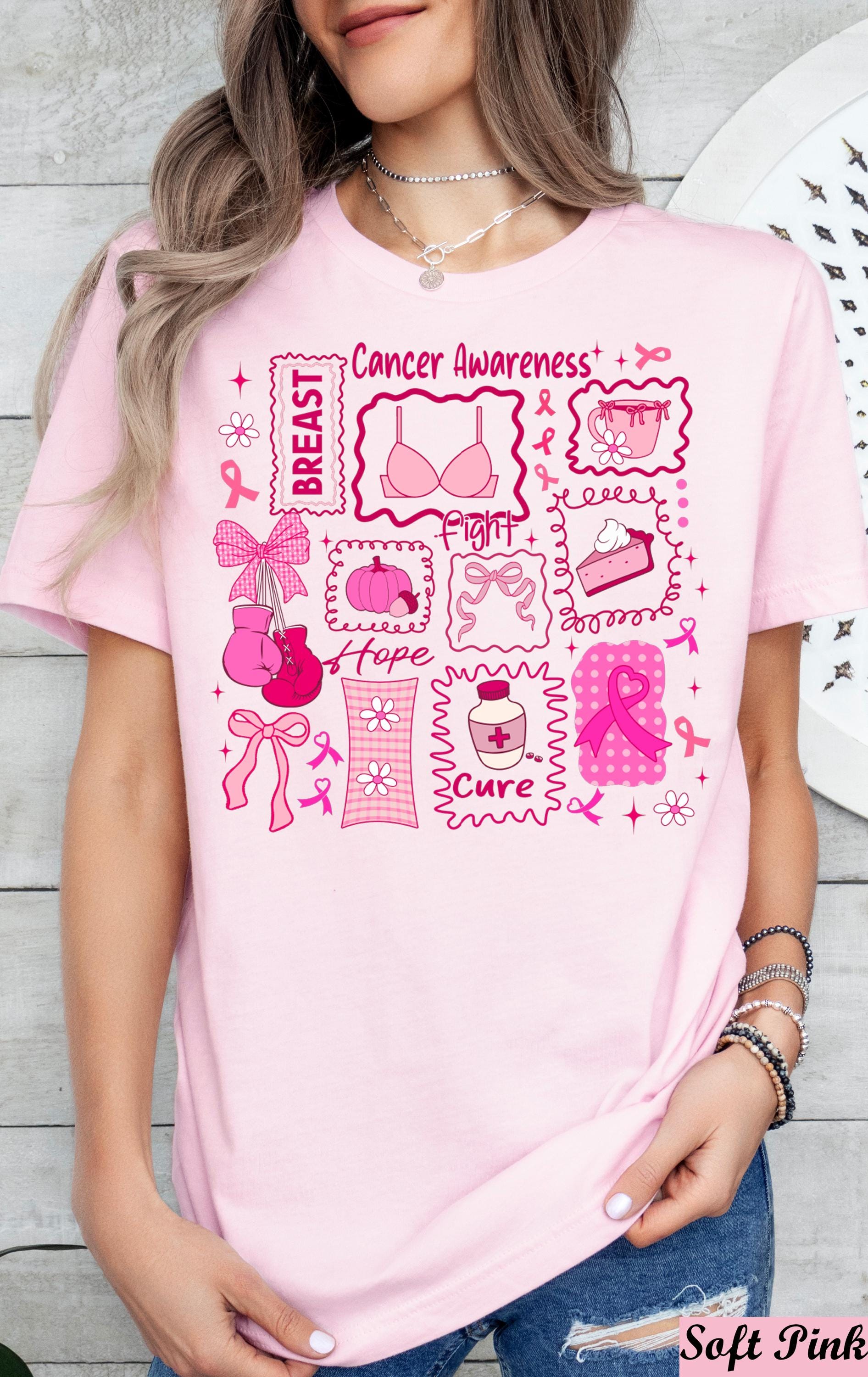 Breast Cancer Awareness Shirt,Pink Ribbon Graphic Tee,Breast Cancer Month, Groovy Breast Cancer Shirt,Breast Cancer Gifts, Cancer Support